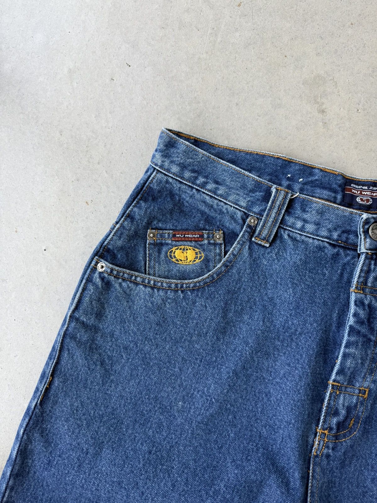 Vintage × Wu-Tang Clan Vintage Y2K Wuwear Embroidered Baggy Denim Jean Shorts Size US 36 / EU 52 - 4 Thumbnail