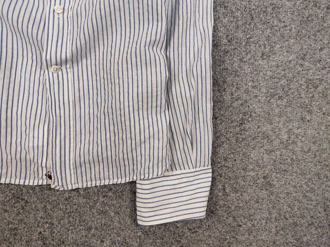 Glanshirt Glanshirt Japan Design Blue/White Striped button Shirt Size US M / EU 48-50 / 2 - 10 Thumbnail