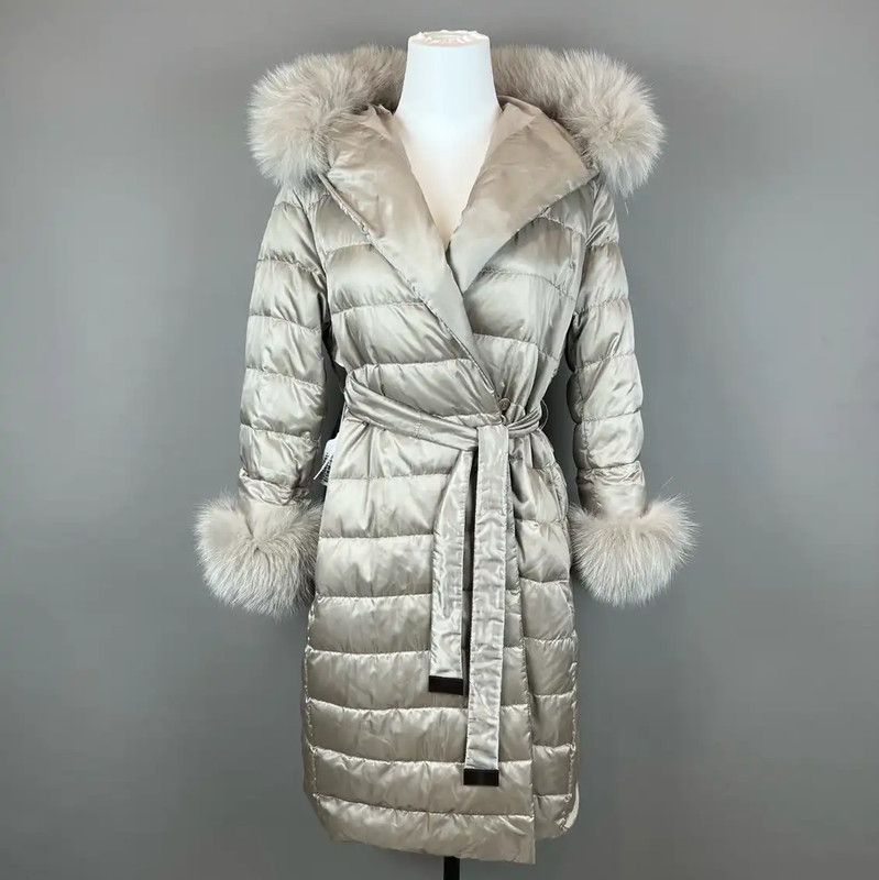Max Mara MaxMara Champagne Quilted Women's Down Jacket 0089 Size M / US 6-8 / IT 42-44 - 1 Thumbnail