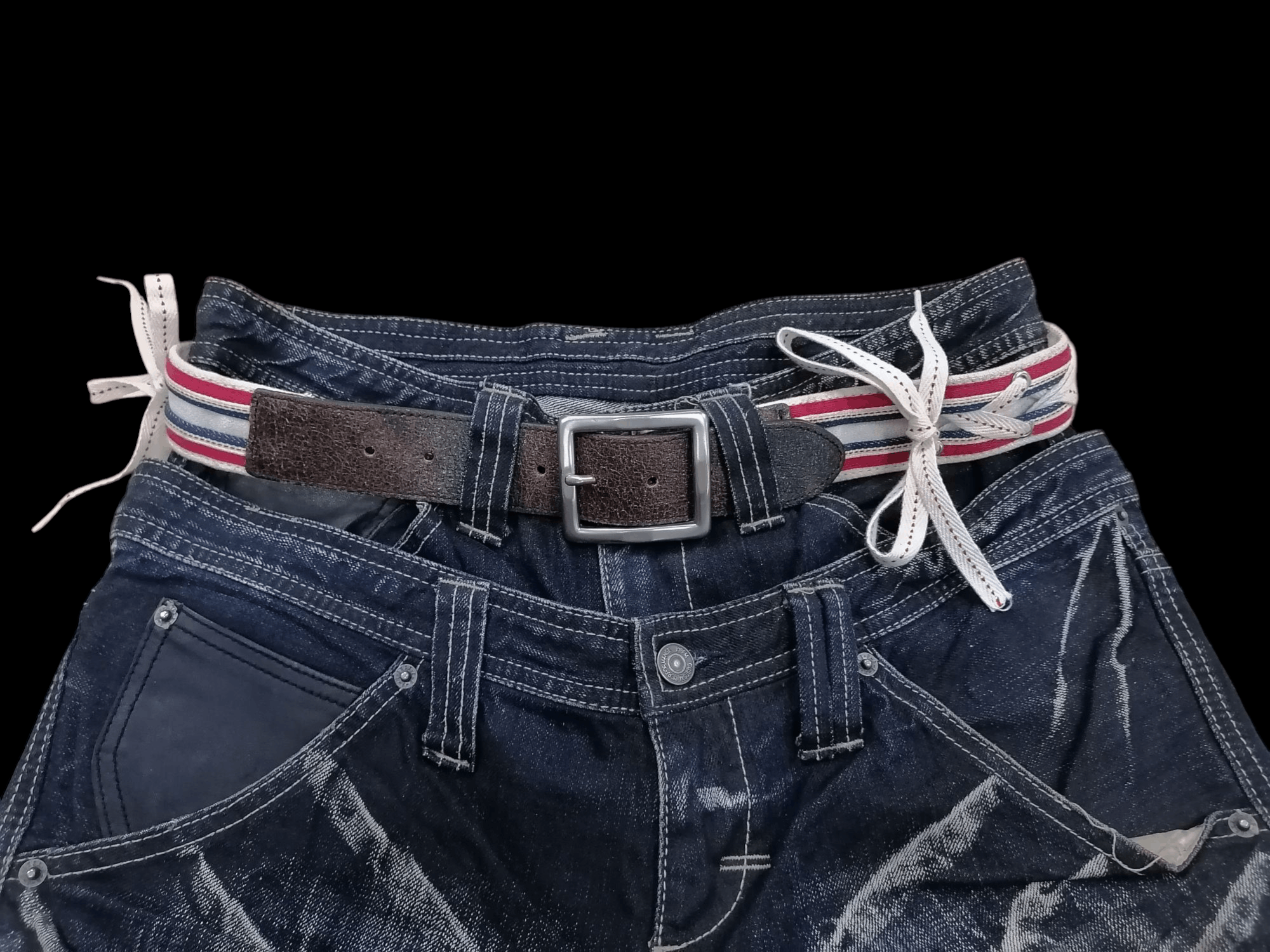 If Six Was Nine × Le Grande Bleu (L.G.B.) × Marithe + Francois Girbaud Marithe Francois Girbaud MFG Lace Selvedge Belts Size ONE SIZE - 2 Thumbnail