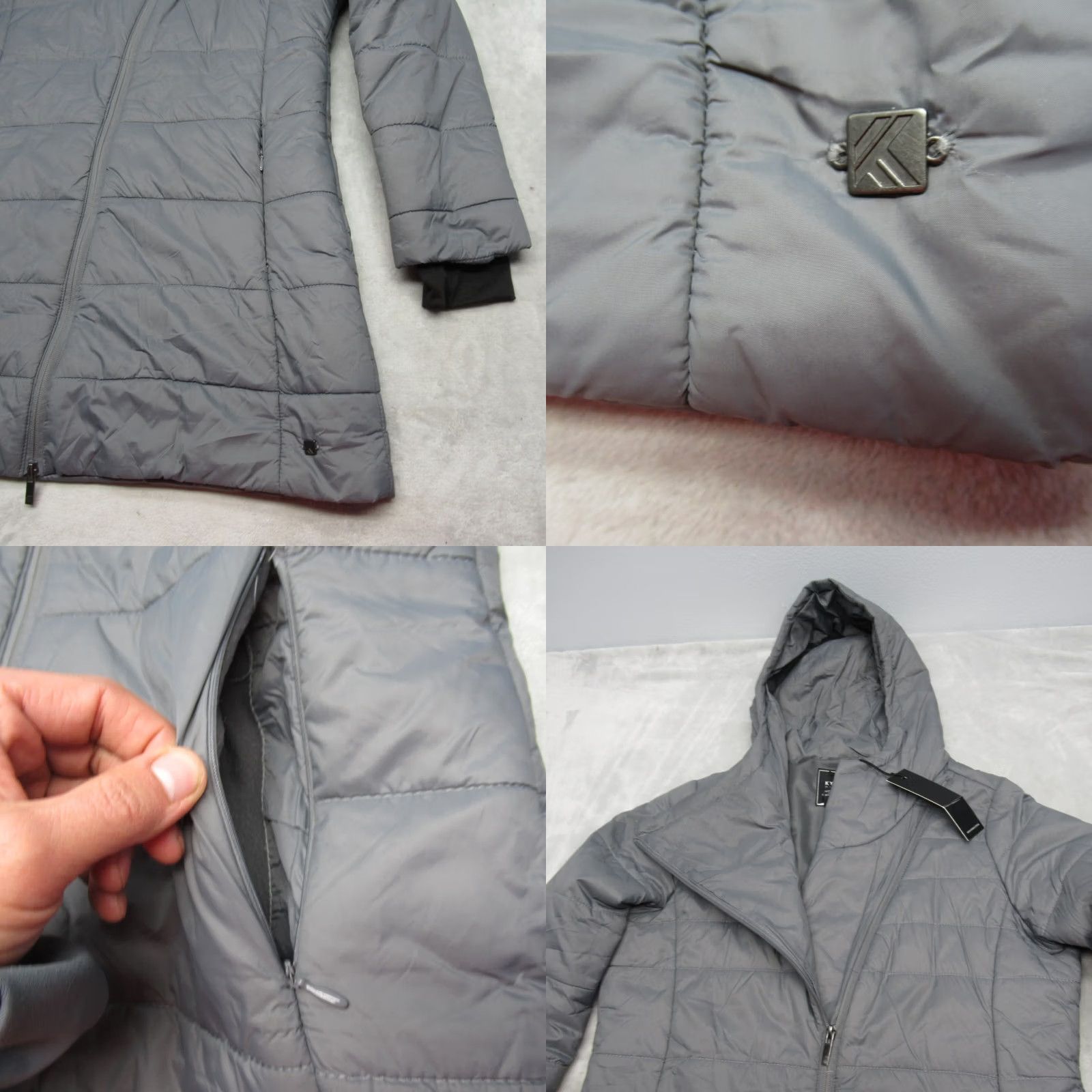 Kyodan Kyodan Outdoor Jacket Womens Large Gray Zip Hood Full Zip Puffer Hiking Camp NWD Size L / US 10 / IT 46 - 8 Thumbnail