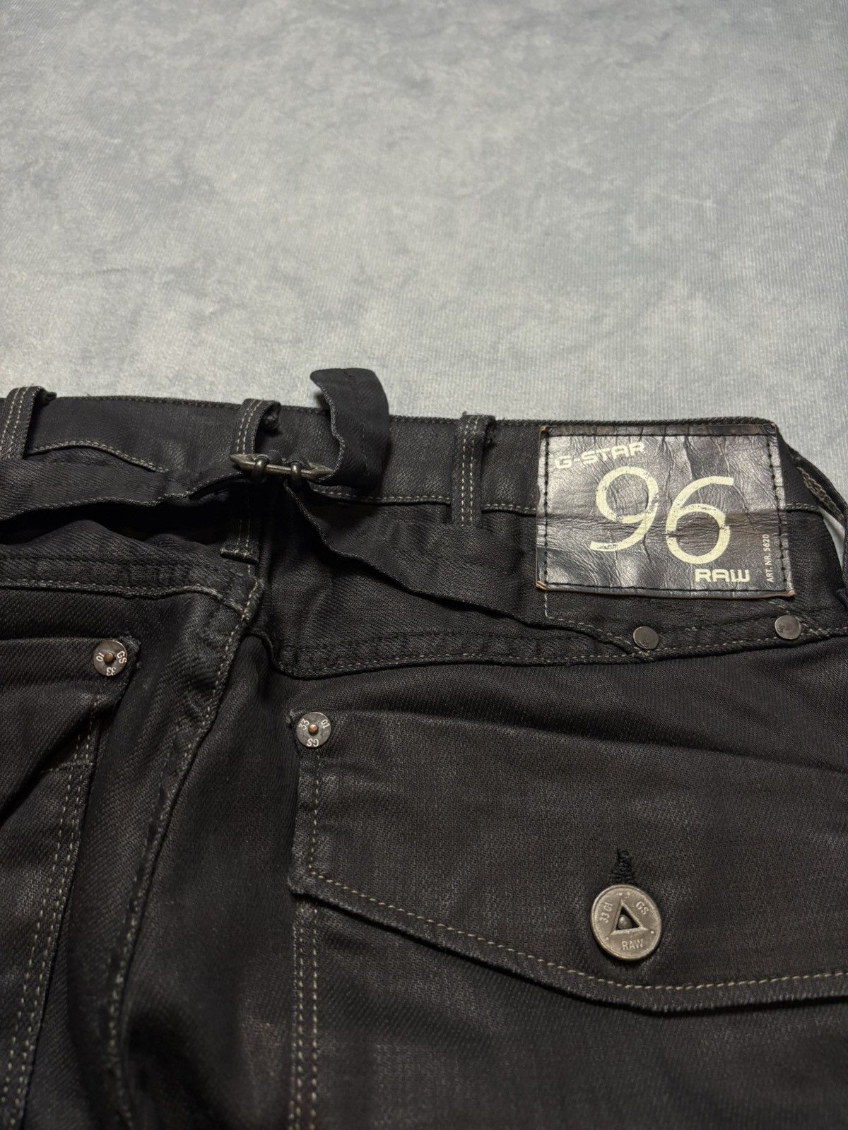 Designer × G-Star × Vintage G-Star RAW Slim Fit Jeans W26 L34 – Black Utility Pocket Size 26" / US 2 / IT 38 - 10 Thumbnail