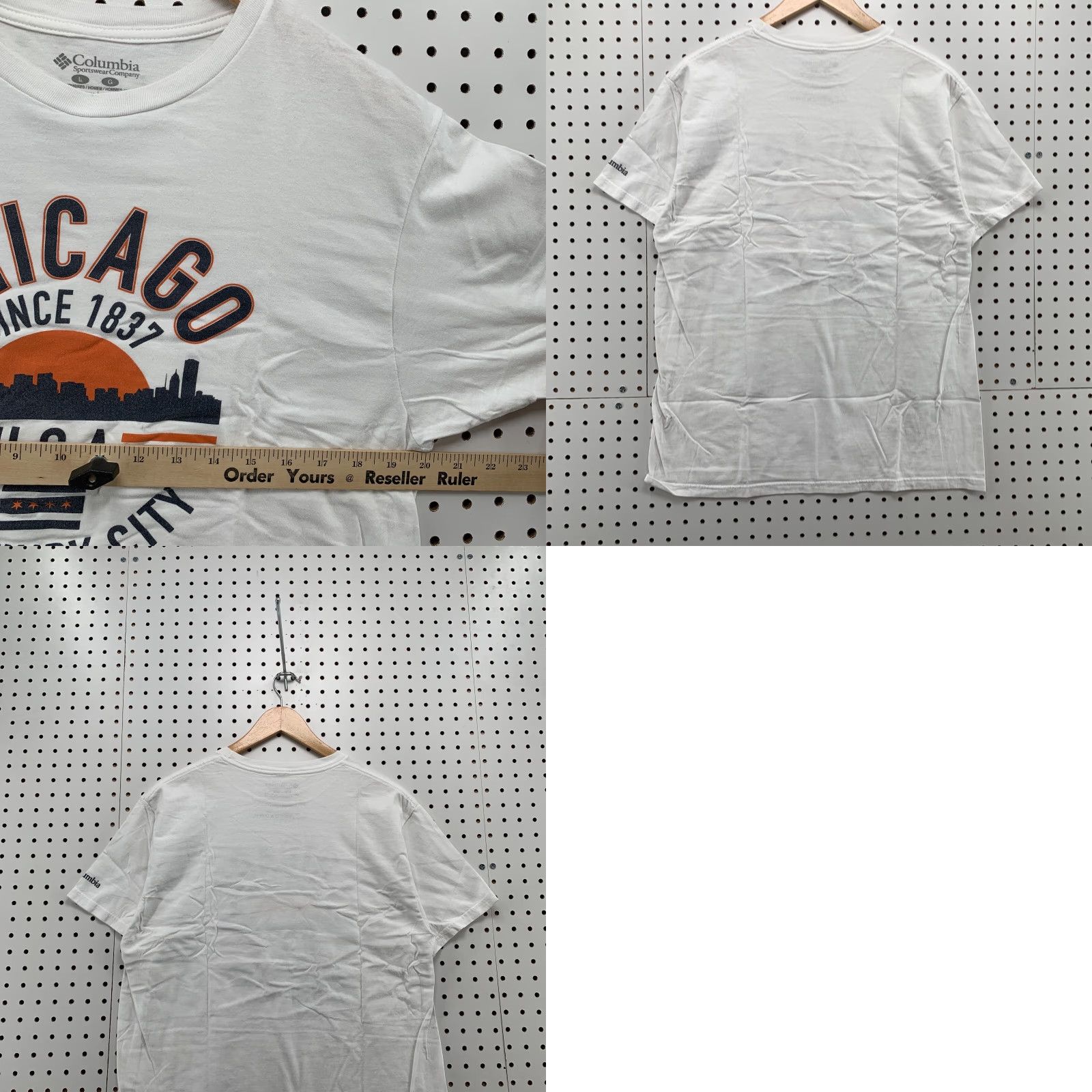 Vintage Columbia Shirt Men Large White CHICAGO Windy City Short Sleeeve Size US L / EU 52-54 / 3 - 9 Thumbnail