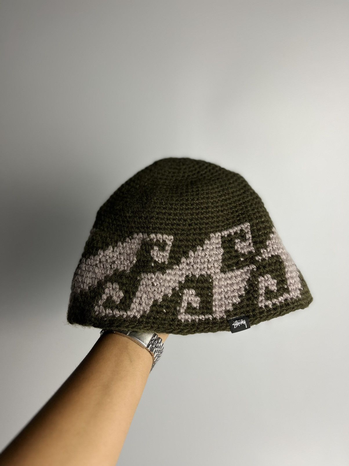 Stussy Stussy Waves Knit Bucket Hat - Olive Size ONE SIZE - 9 Thumbnail