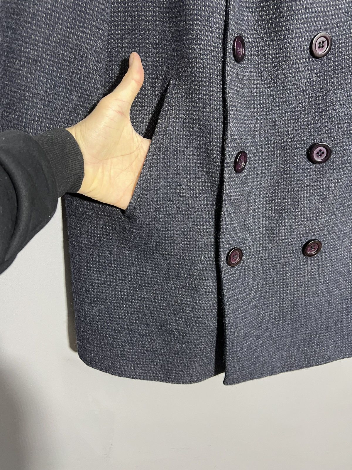Valentino × Vintage Vintage Valentino Uomo Double-Breasted Wool Coat Jacket Size US L / EU 52-54 / 3 - 4 Thumbnail