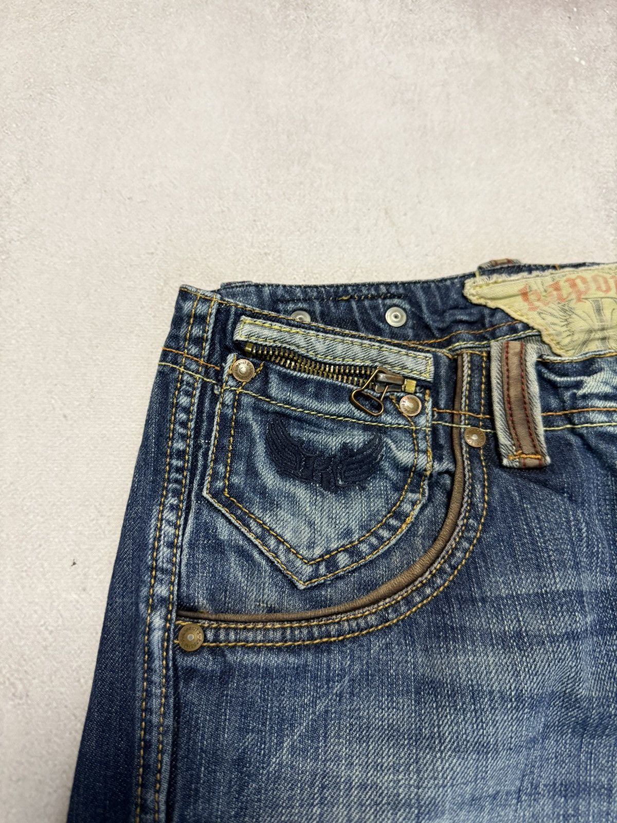Japanese Brand SICK🔥 Japanese Wash Distressed Crash Jeans Denim Pants 90s Size US 31 - 14 Thumbnail