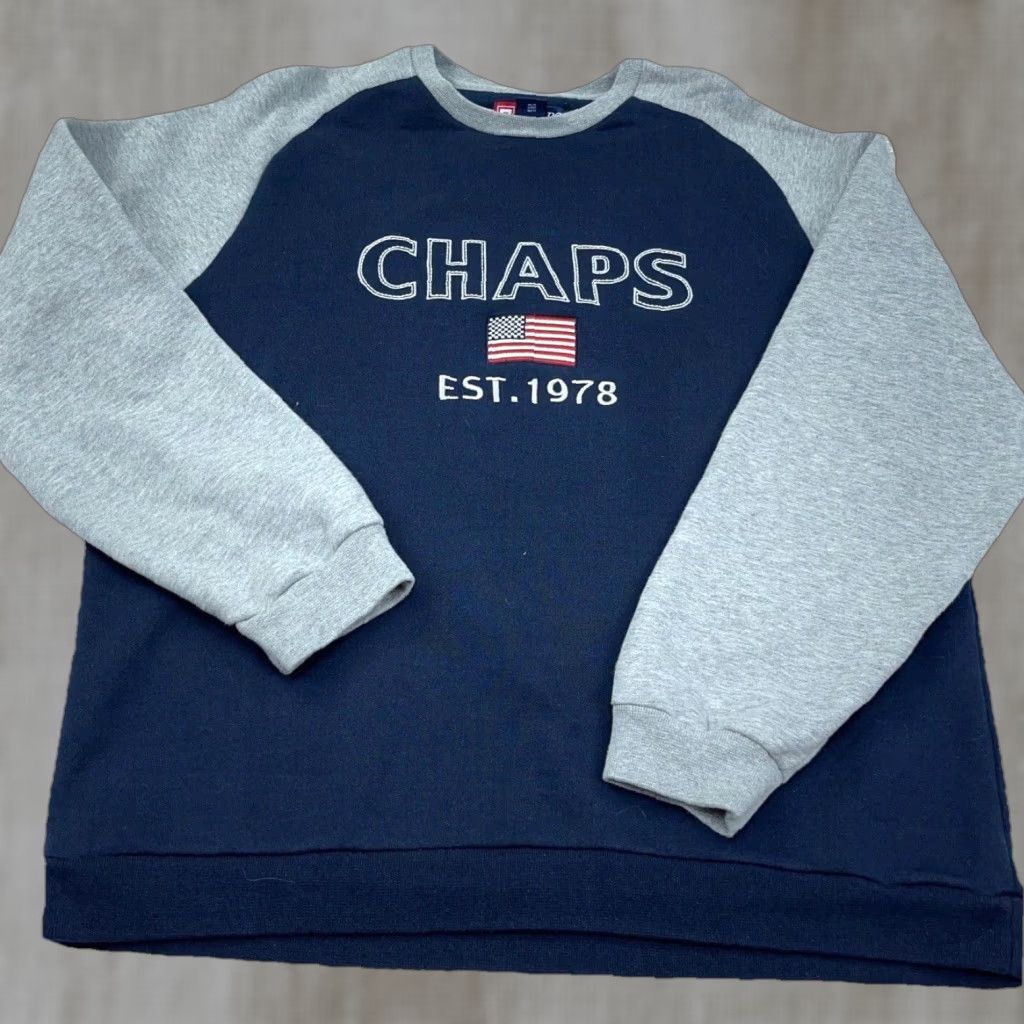 Chaps VINTAGE Chaps Men Sweater Crewneck Pullover XL Gray Cotton Fleece All Seasons Casual Size US XL / EU 56 / 4 - 1 Thumbnail