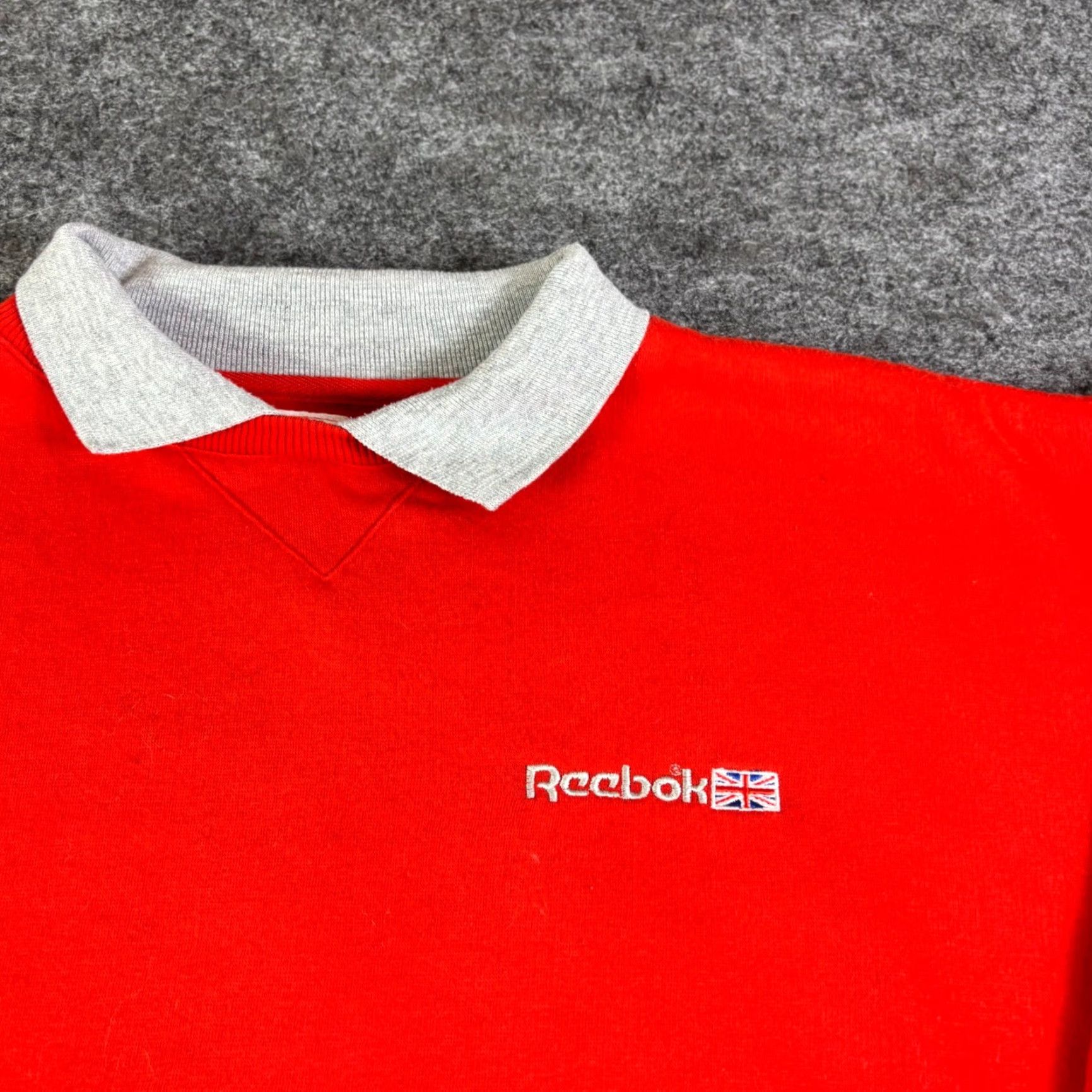 Reebok VINTAGE Reebok Sweatshirt Collared Red Men L Union Jack Logo Sports Blanket? Size US L / EU 52-54 / 3 - 6 Thumbnail