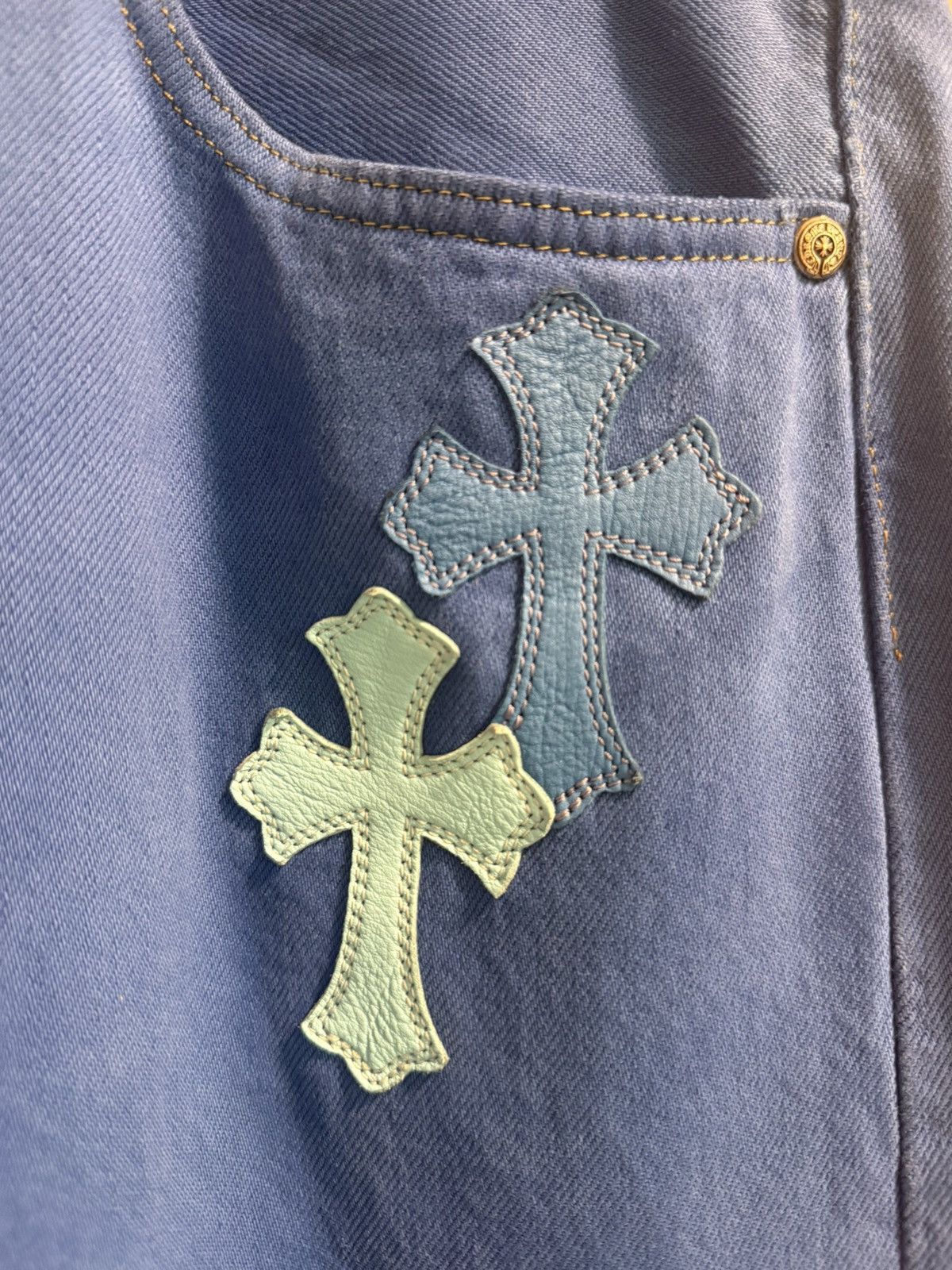 Chrome Hearts Chrome Hearts Blue Cross Patch Levis Size US 36 / EU 52 - 3 Thumbnail