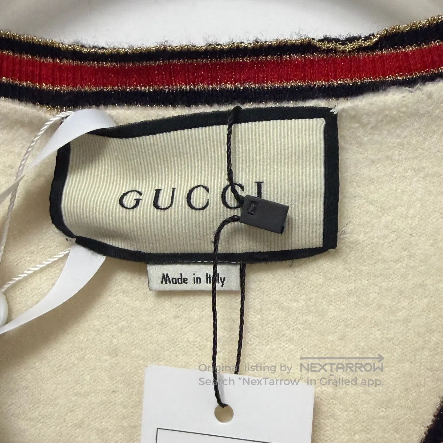 Gucci Guicci White Knit Cardigan| Size L / US 10 / IT 46 - 2 Thumbnail