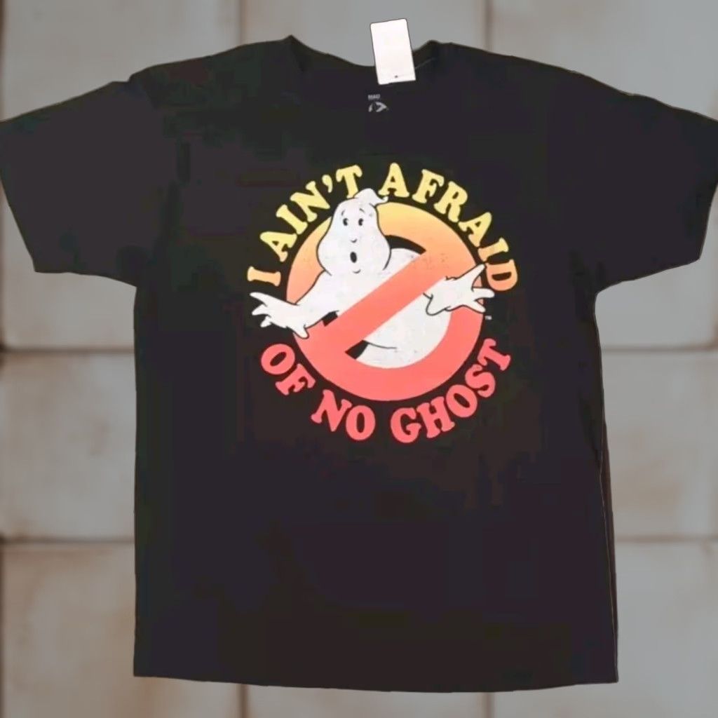 Vintage Ghostbusters T-Shirt Mens Large Black I Aint Afraid of No Ghost Graphic Logo Size US L / EU 52-54 / 3 - 1 Thumbnail