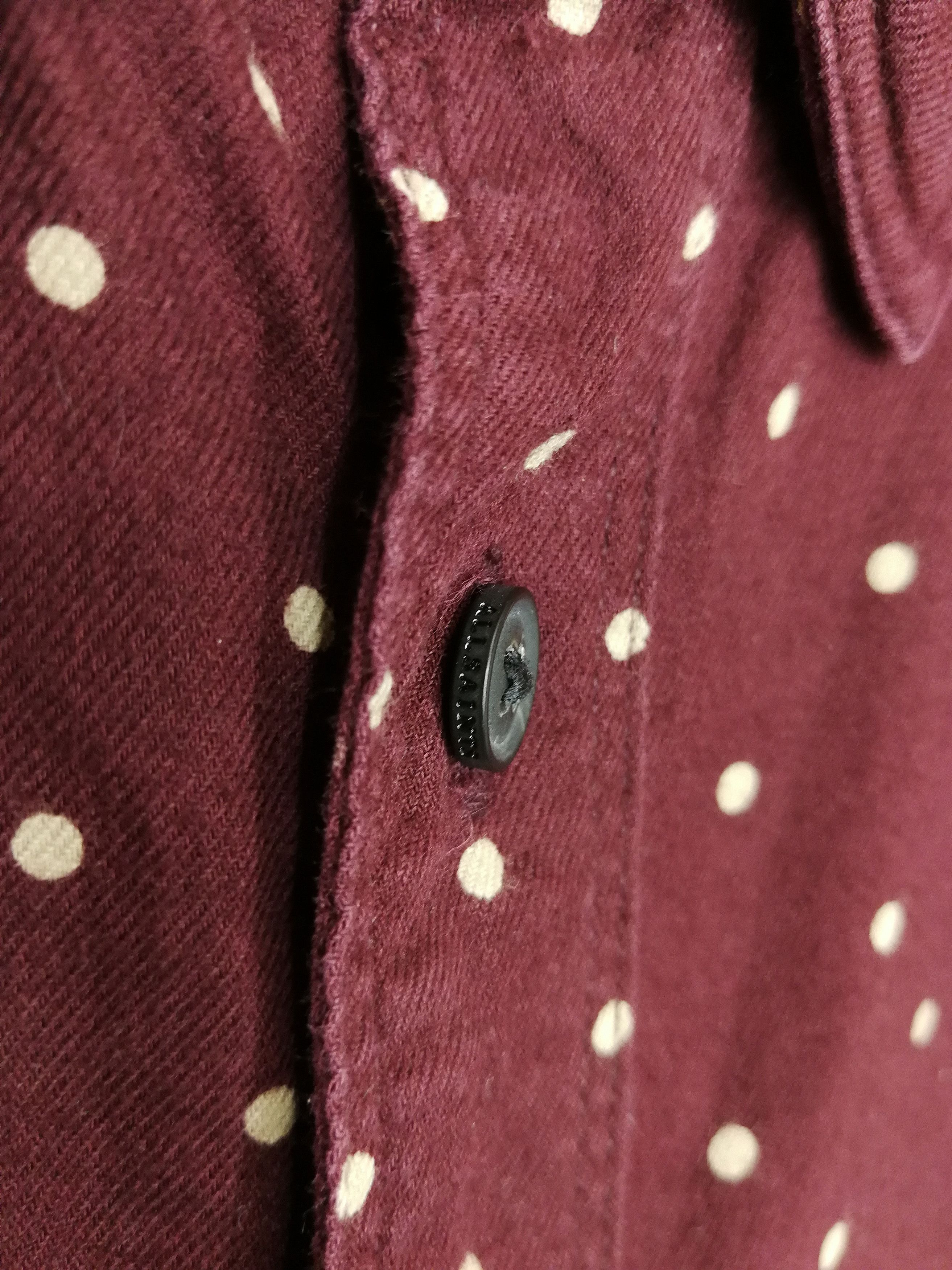 Allsaints Allsaints Bethel Shirt LS Burgundy & White Polka Dot Size US M / EU 48-50 / 2 - 7 Thumbnail