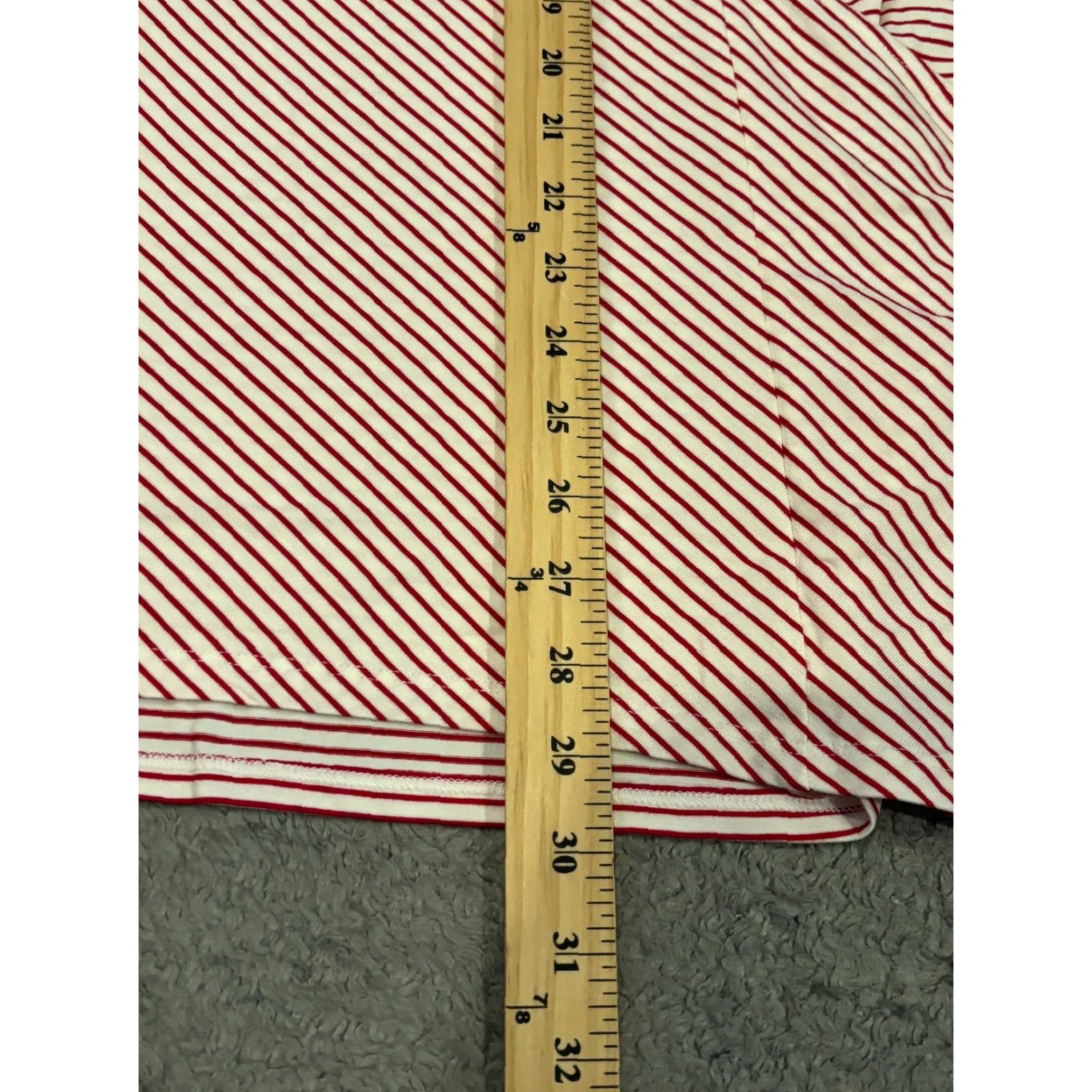Vintage Chico’s Tunic XL Red White Striped Long Sleeve Pockets Stretch Top Shirt Women Size XL / US 12-14 / IT 48-50 - 4 Thumbnail