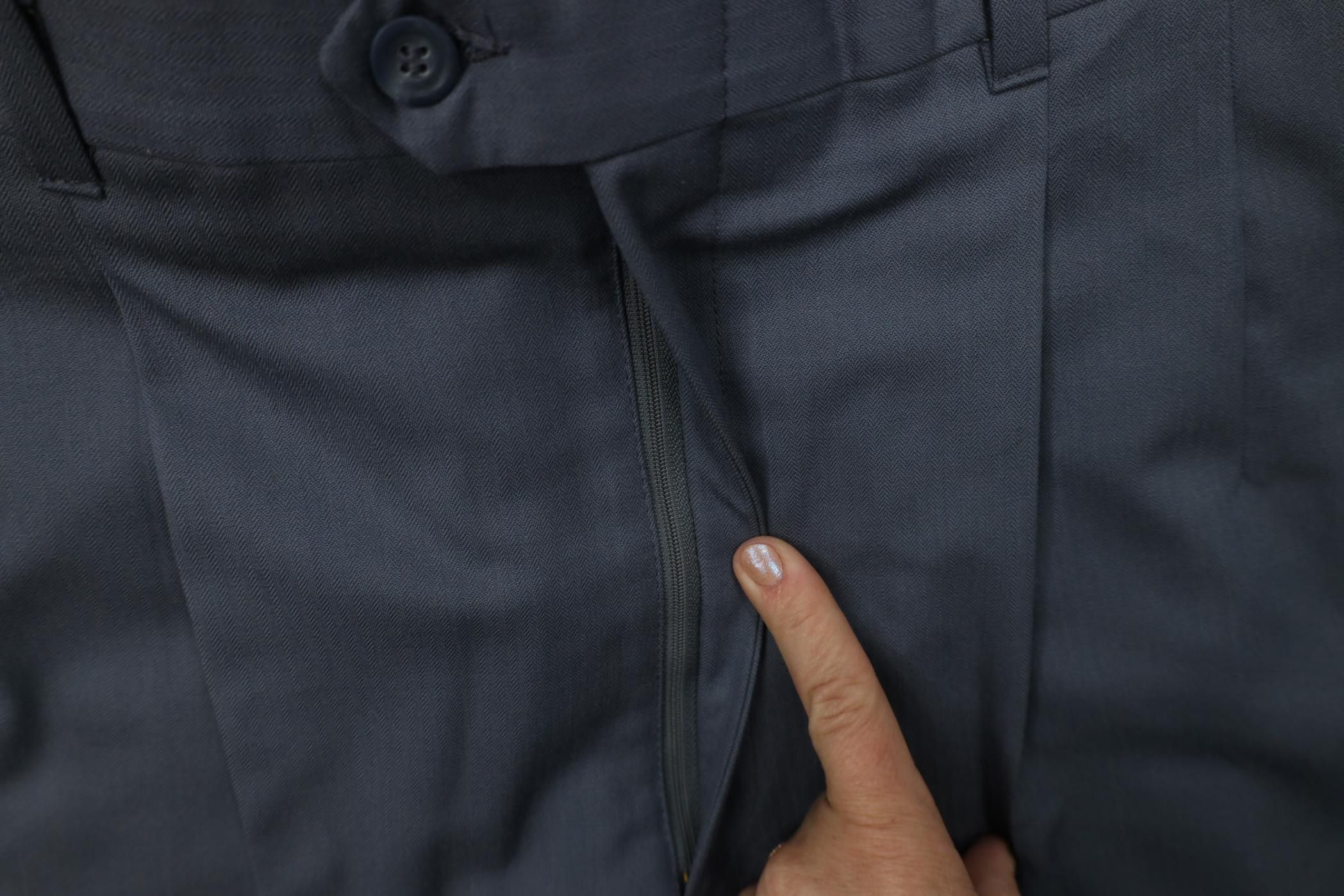 Vintage Vintage 70s Herringbone Wide Leg Chino Pants Steel Blue USA Size US 36 / EU 52 - 6 Thumbnail