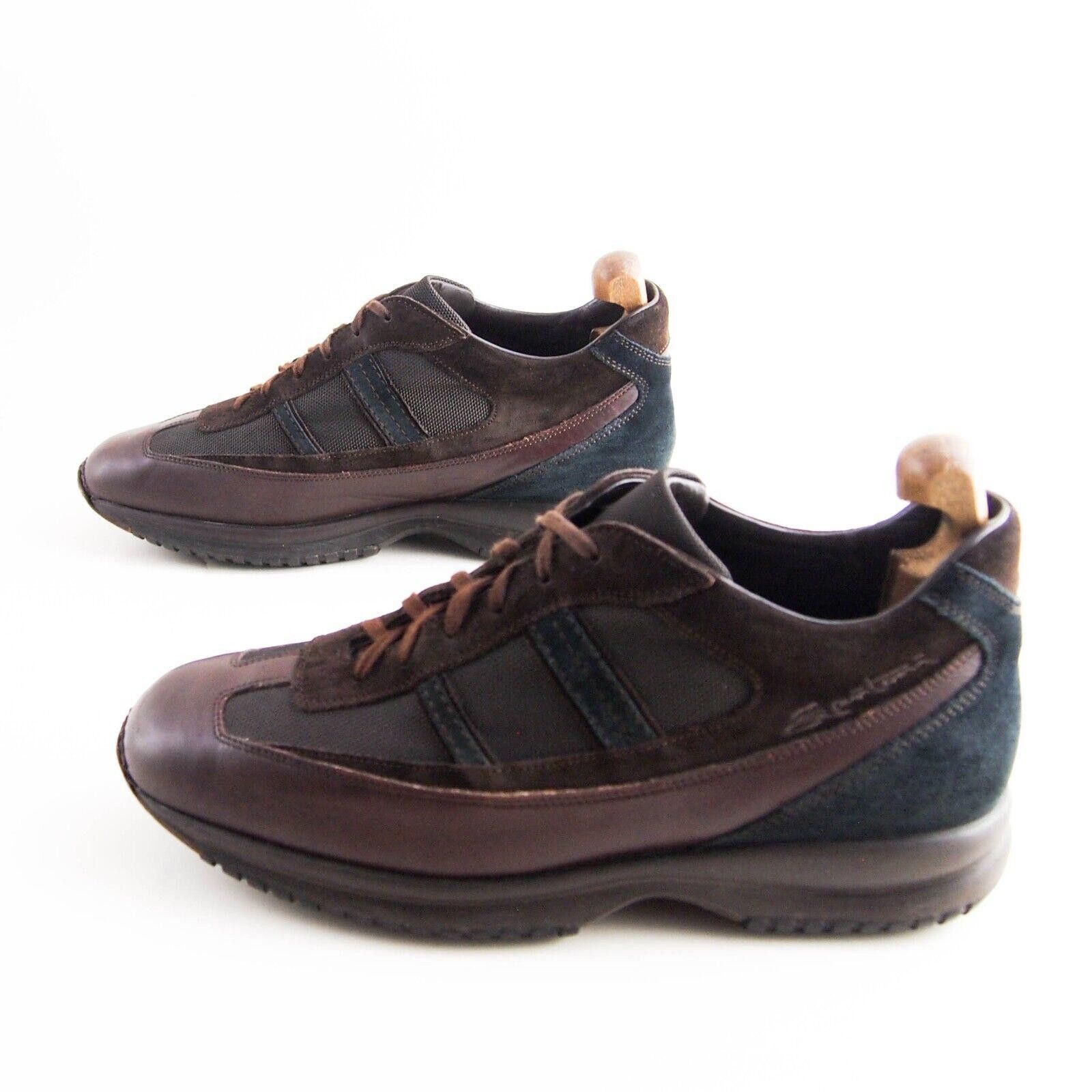 Santoni Santoni Low Top Sneakers Brown Leather Suede EU 42 US 9 Size US 9 / EU 42 - 2 Thumbnail