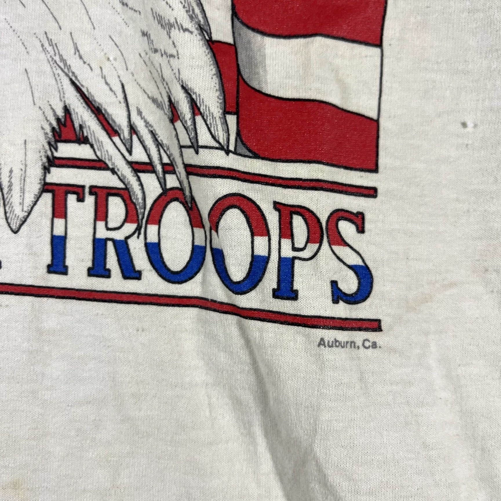 Hanes VINTAGE Hanes Operation Desert Storm Eagle T-Shirt Mens XL White 90s Military USA Support Troops Size US XL / EU 56 / 4 - 3 Thumbnail