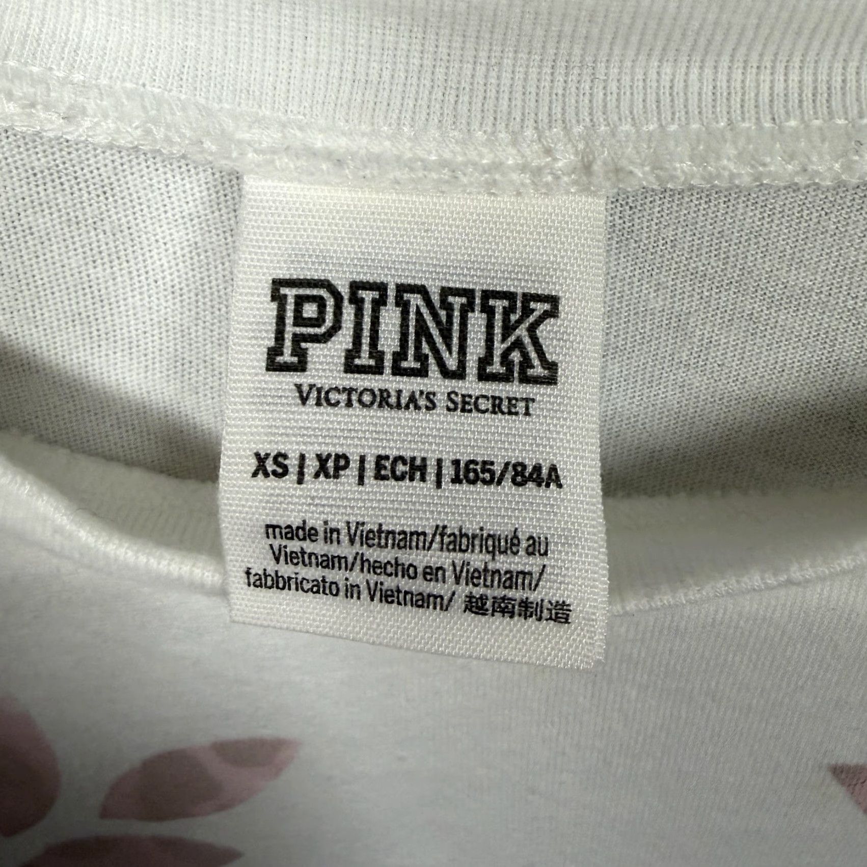 Vintage PINK Victoria's Secret T-Shirt Womens XS White Leopard Print Crew Neck Short Sleeve Pullover Casual All Seasons Lightweight Size XS / US 0-2 / IT 36-38 - 3 Thumbnail