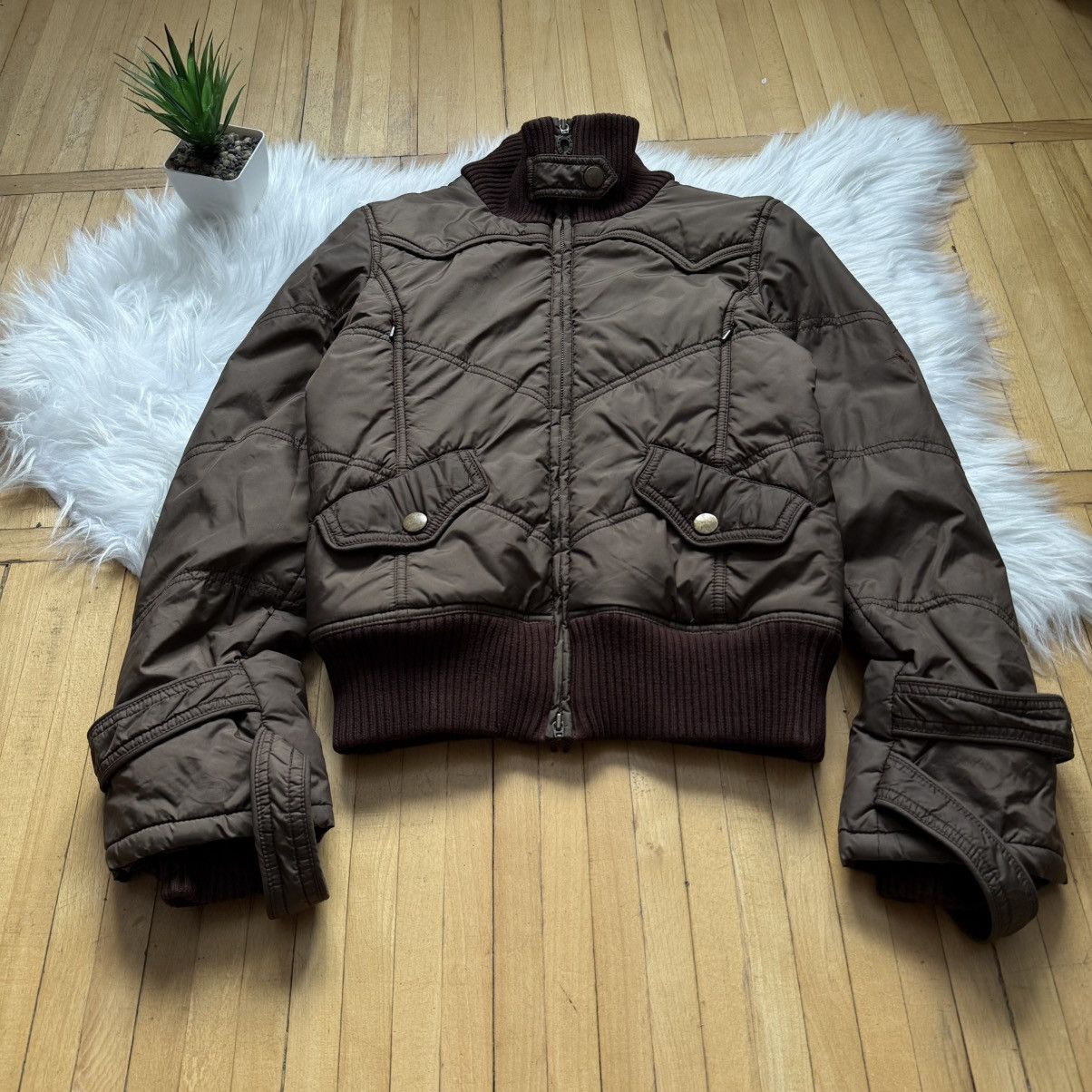 If Six Was Nine 📌 Crazy Avant Garde Y2K MNG Vintage Cropped Bomber Jacket Size M / US 6-8 / IT 42-44 - 2 Thumbnail