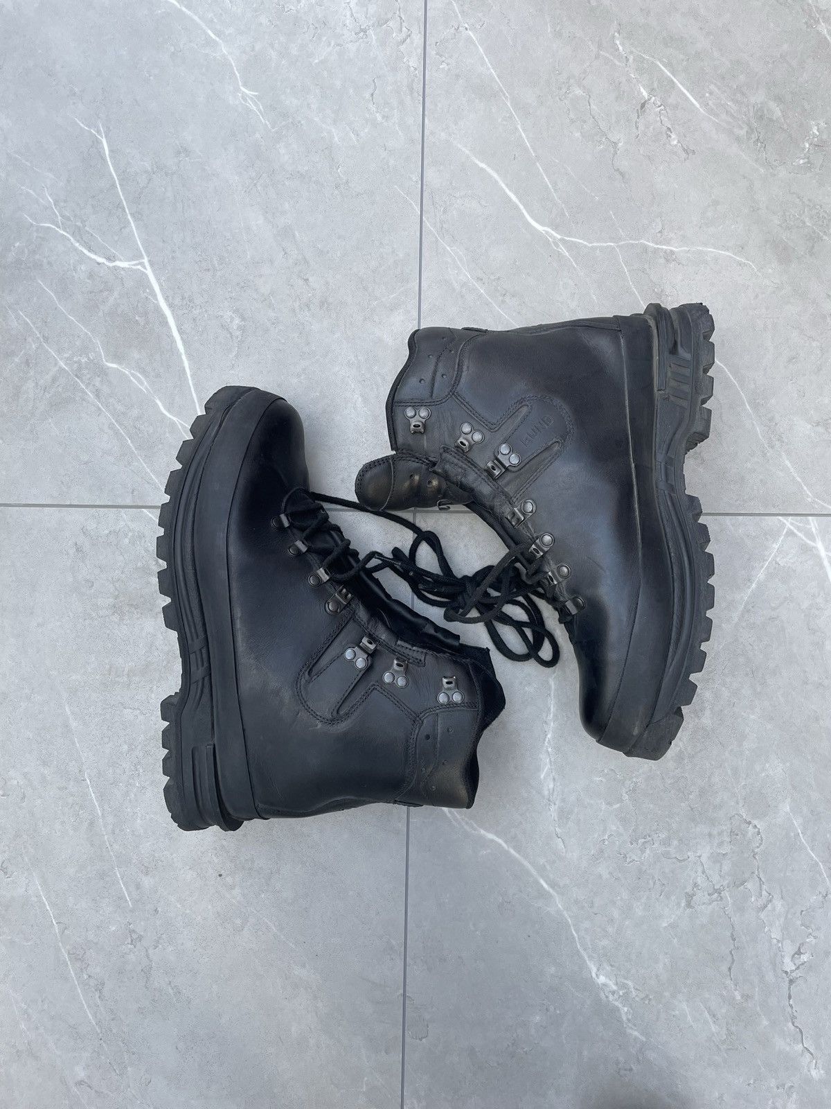 image of 1970S Vintage Military Black Leather Combat Boots, Men's