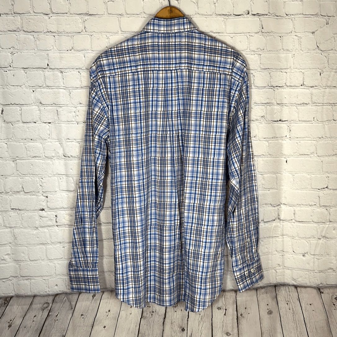 Peter Millar Peter Millar Mens Blue Plaid Button Down Long Sleeve Shirt L Large Multicolor Mens Size US L / EU 52-54 / 3 - 4 Thumbnail