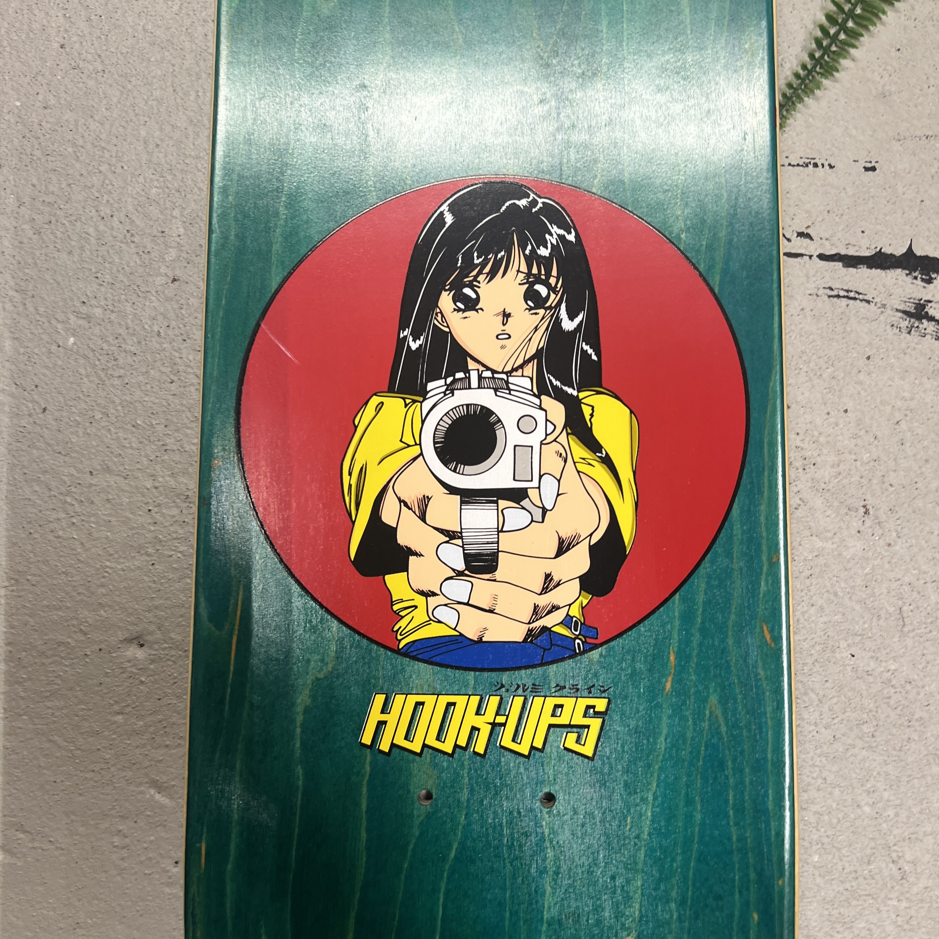 Hook-Ups Hook-Ups Girl with a Gun Skateboard Green Front Side Size ONE SIZE - 4 Thumbnail