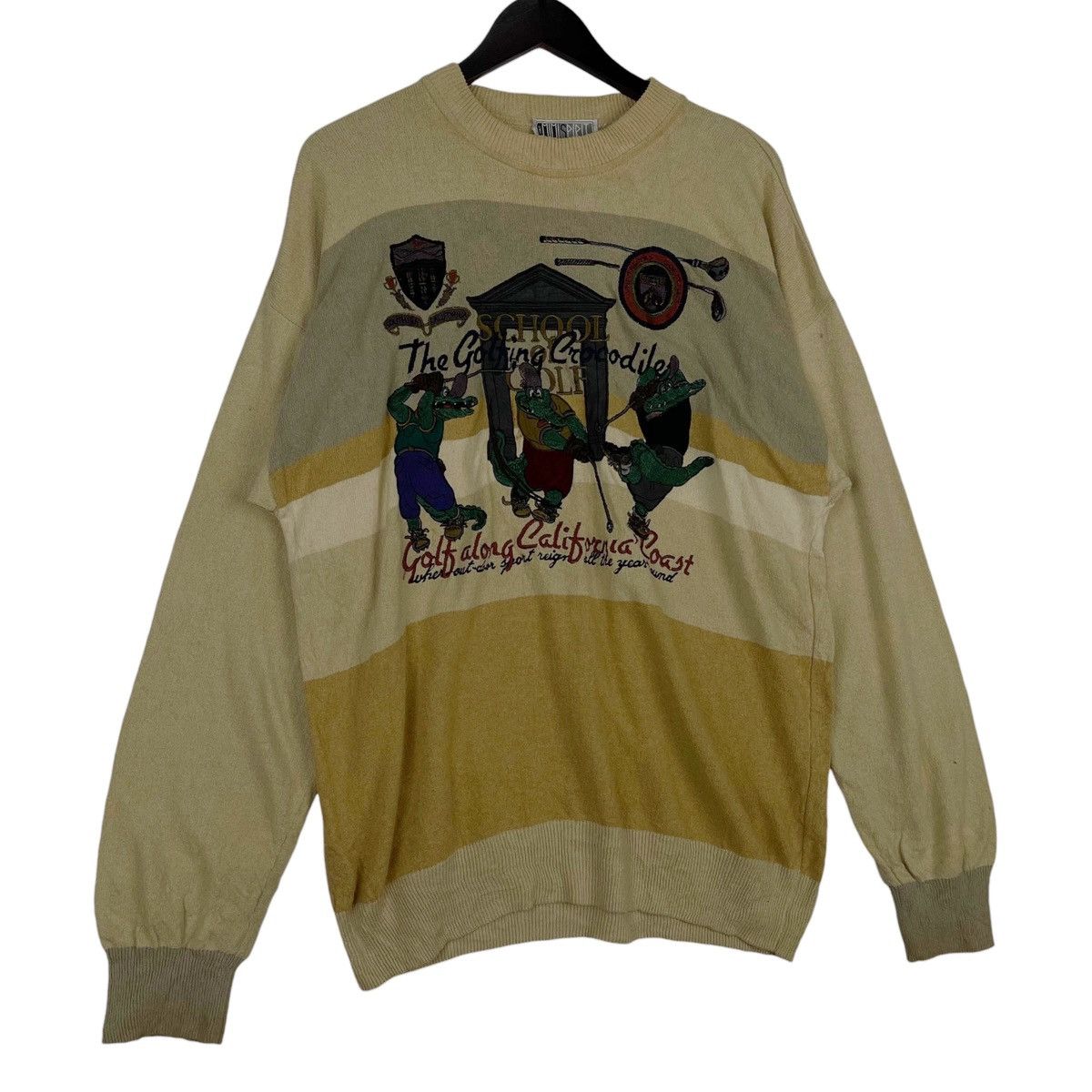 Vintage Vintage School The Golfing Crocodile Embroidered Cream Size US XL / EU 56 / 4 - 3 Thumbnail