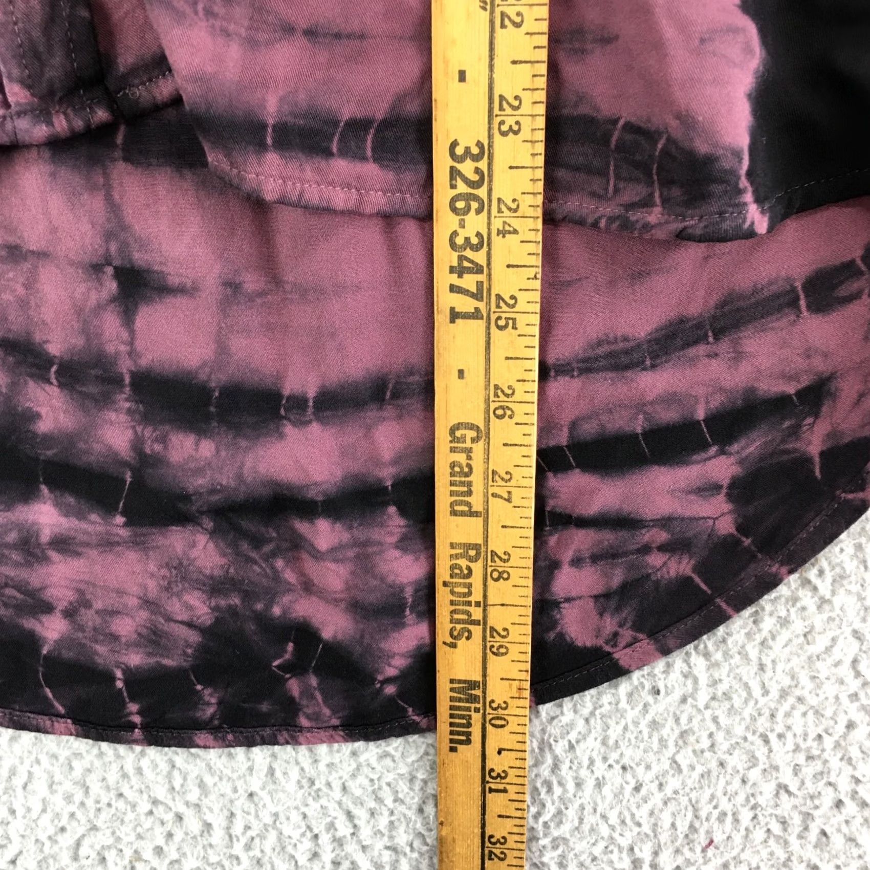 Vintage Rock & Republic Button-Up Shirt Womens Small Purple Tie Dye Cold Shoulder Blouse Size S / US 4 / IT 40 - 5 Thumbnail