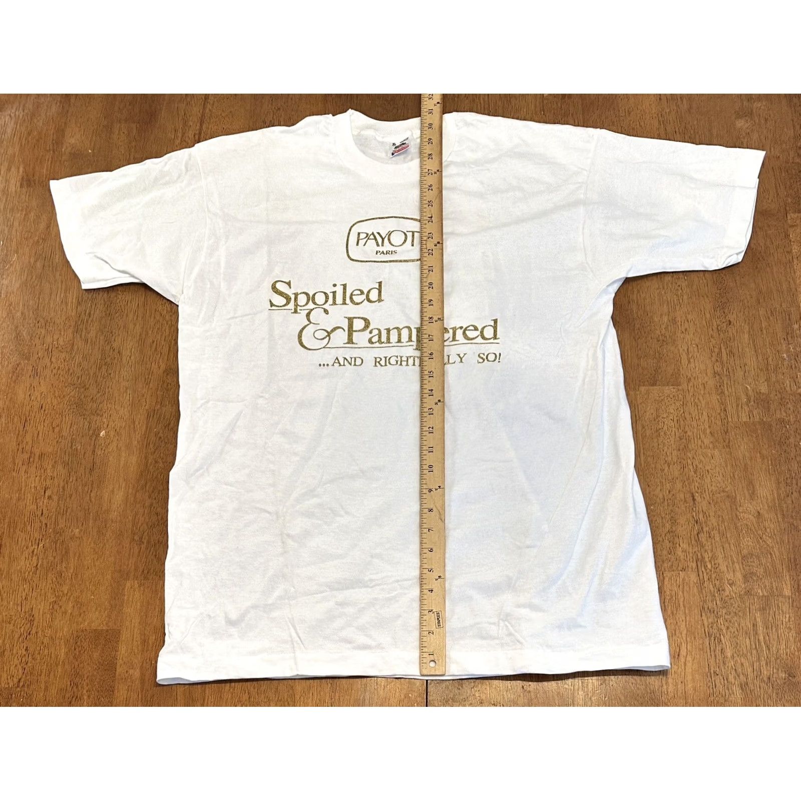 Fruit Of The Loom VINTAGE 90s Payot Paris T Shirt XL Fruit of the Loom White Beauty Spoiled & Pampered Mens Size US XL / EU 56 / 4 - 8 Thumbnail