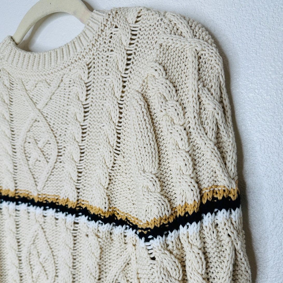 Veronica Beard Veronica Beard Bruna Cream Stripe Knit Long Sleeve Sweater M Size M / US 6-8 / IT 42-44 - 8 Thumbnail