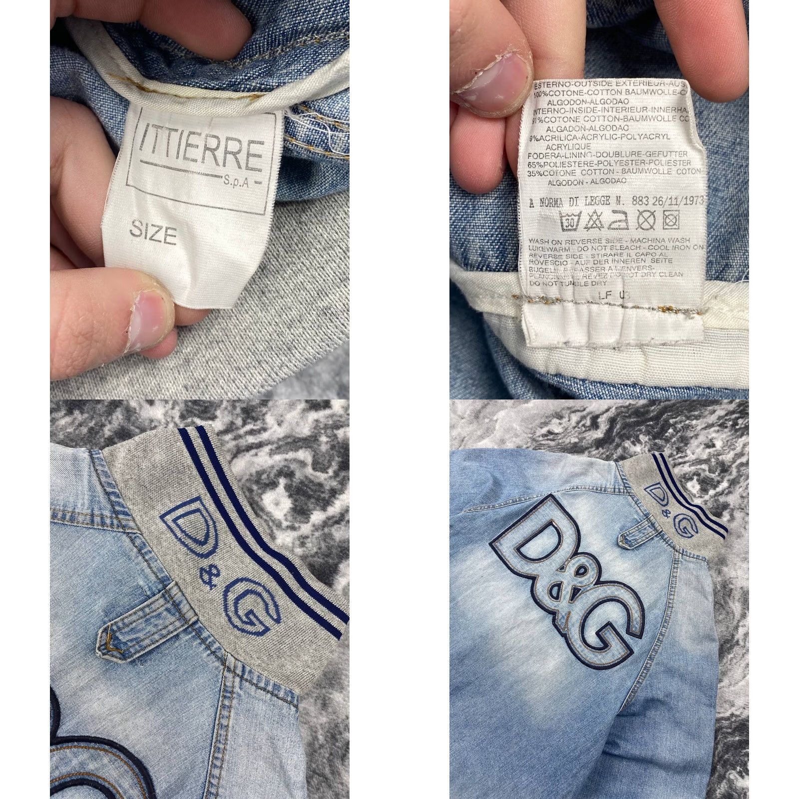 Dolce & Gabbana VINTAGE Dolce&Gabbana Denim Bomber Jacket Logo Men XL Blue Jacket Womens/Mens? Size US XL / EU 56 / 4 - 9 Thumbnail