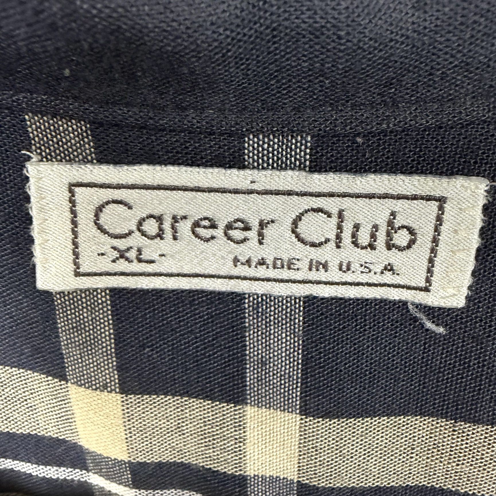 Vintage Vintage Career Club Button-Up Shirt Mens XL Blue Gray Plaid 80s 90s Casual Lightweight Short Sleeve Size US XL / EU 56 / 4 - 4 Thumbnail