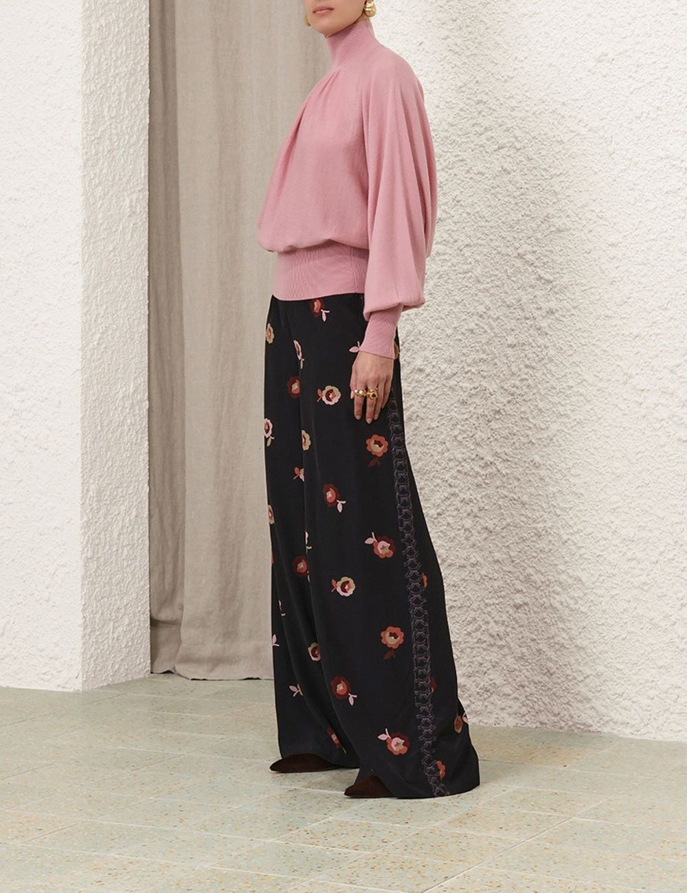 Zimmermann oc11z0825 Batwing Sweater in Dusty Pink Size L / US 10 / IT 46 - 3 Thumbnail