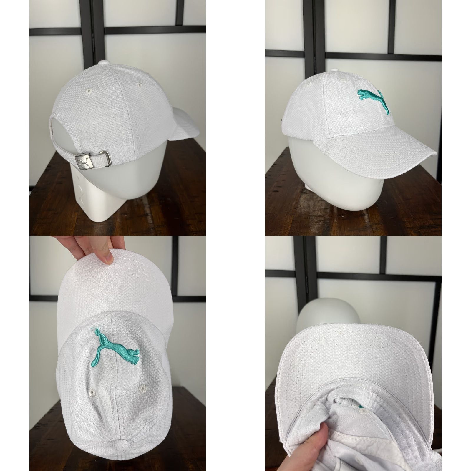 Puma PUMA Hat Cap Strap Back Adult One Size White Blue Embroidered 100% Polyester Size ONE SIZE - 8 Thumbnail