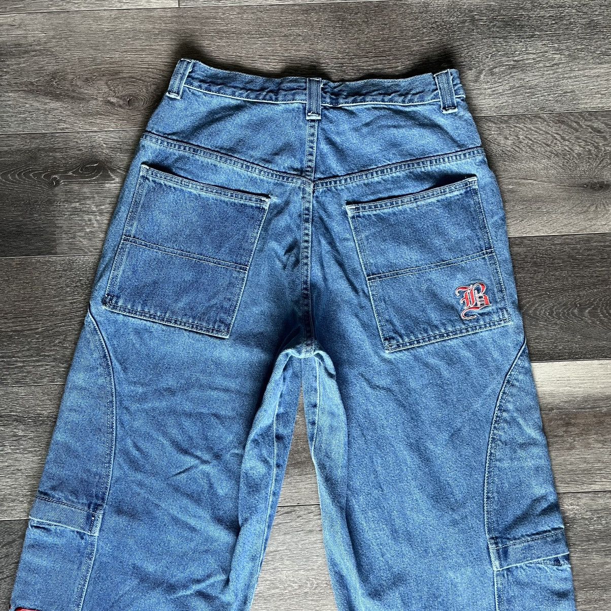 Vintage Vintage 90s Boss Baggy Skater Multi Pocket Denim Jeans 31x32 Size US 31 - 3 Thumbnail