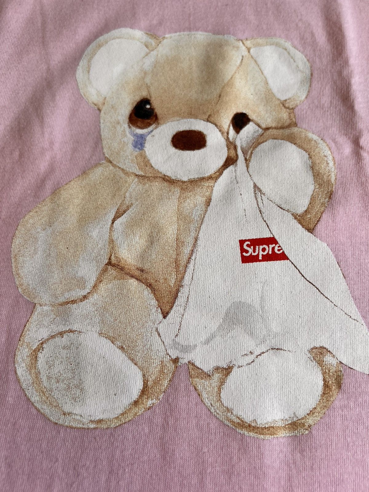 アイドル Supreme Bear Tee \"Light Pink\"M size M Supreme Bear Tee 2025 light pink teddy cry tears peluche