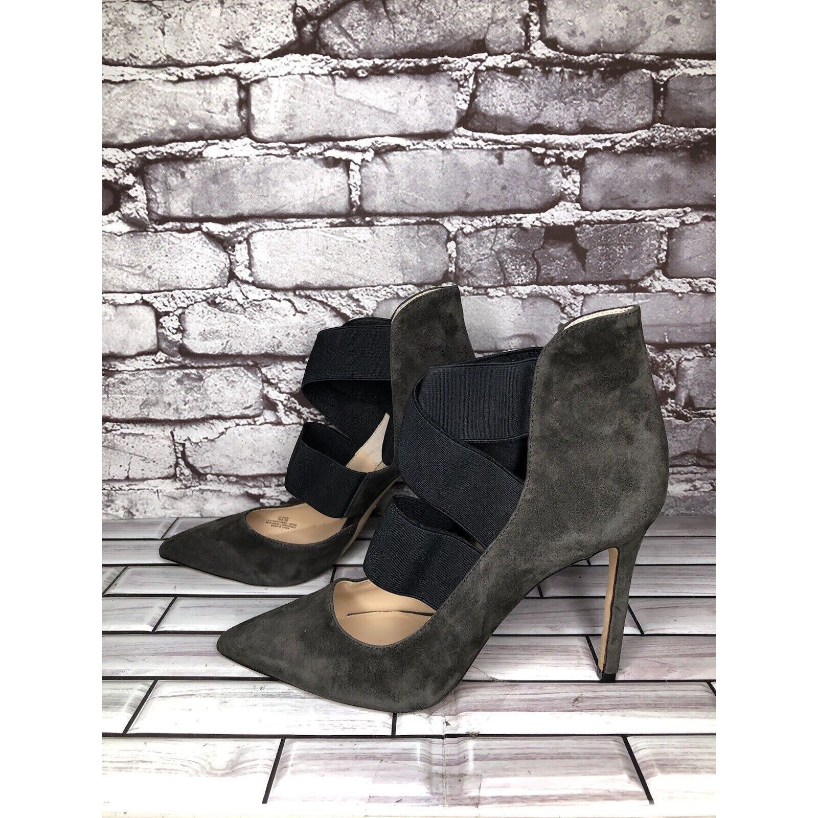 Vince Camuto Vince Camuto Nigel Charcoal Gray Suede Elastic Pointed Toe H Size US 9 / IT 39 - 1 Thumbnail