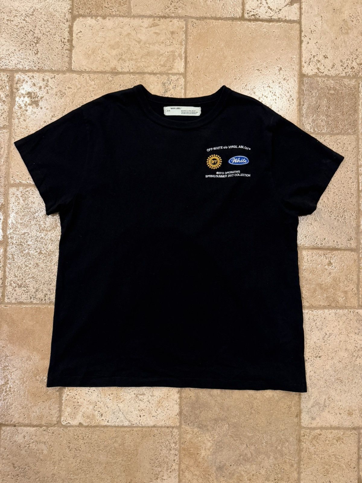 Off-White Off-White c/o Virgil Abloh Embroidered Logos SS17 Black Tee Size US L / EU 52-54 / 3 - 2 Thumbnail