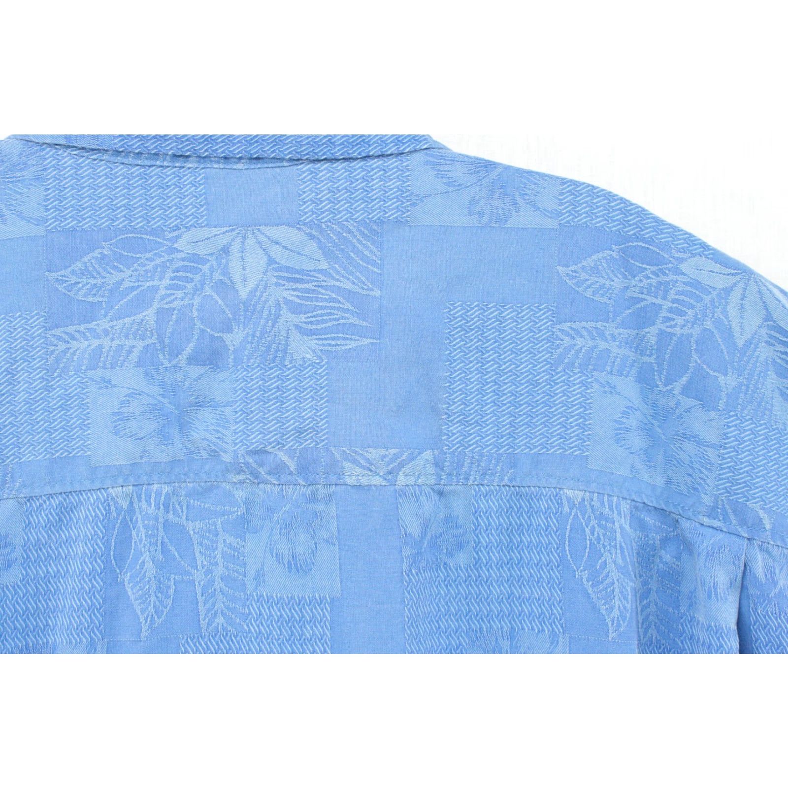 Tommy Bahama Tommy Bahama Jacquard Shirt Men's XXL Blue Silk Hawaiian Vacation Chambray Size US XXL / EU 58 / 5 - 6 Thumbnail