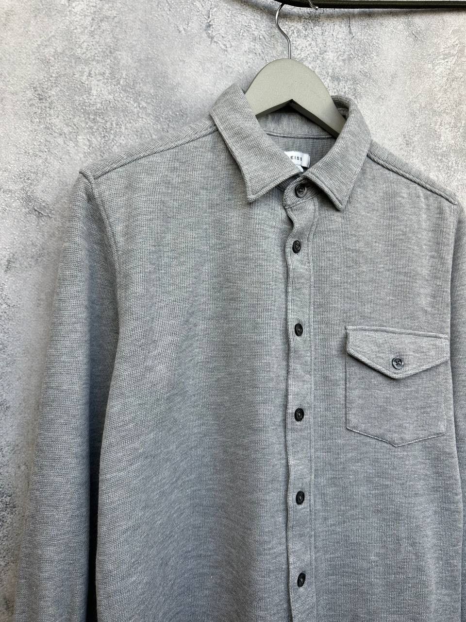 Reiss REISS Scott Jersey Overshirt Button Up Shirt Gray LS Size US L / EU 52-54 / 3 - 3 Thumbnail