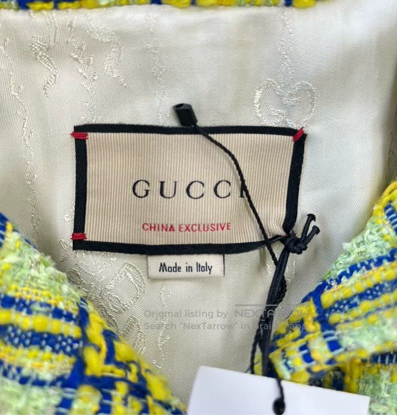 Gucci Gucci Green stitching plaid gold buckle small fragrant sty Size S / US 4 / IT 40 - 4 Thumbnail