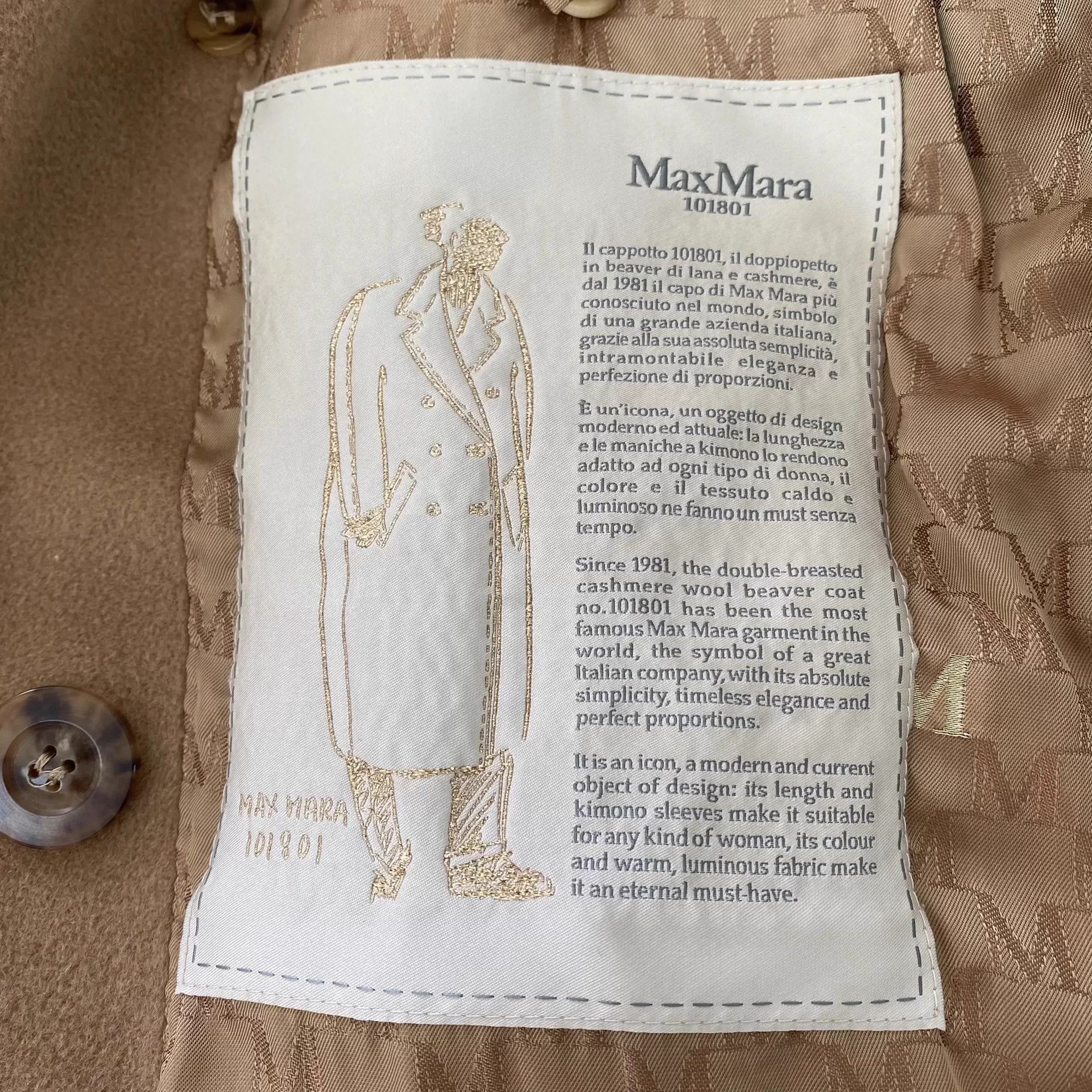 Max Mara Maxmara Khaki Coat 101801 34 Size XXS / US 00 / IT 34 - 7 Thumbnail