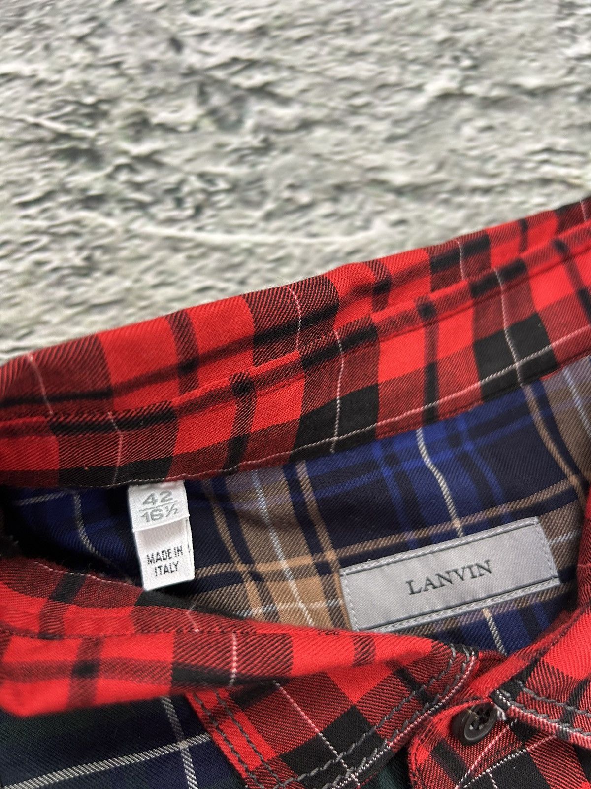 Lanvin Lanvin shirt patchwork plaid tartan button up flannel runway Size US XL / EU 56 / 4 - 7 Thumbnail