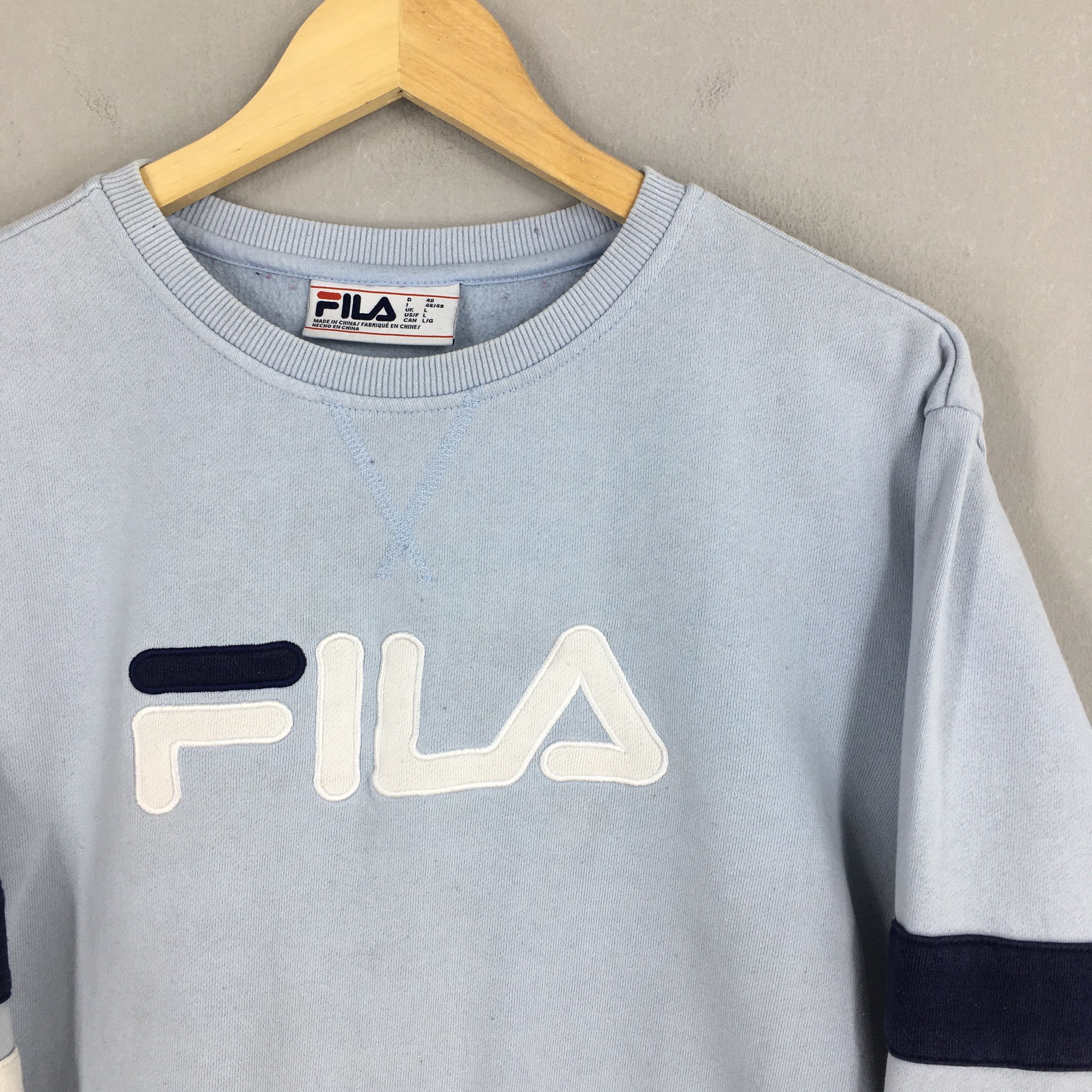 Fila × Vintage Vintage Fila Italia Light Blue Sweatshirt Medium Size US M / EU 48-50 / 2 - 2 Thumbnail