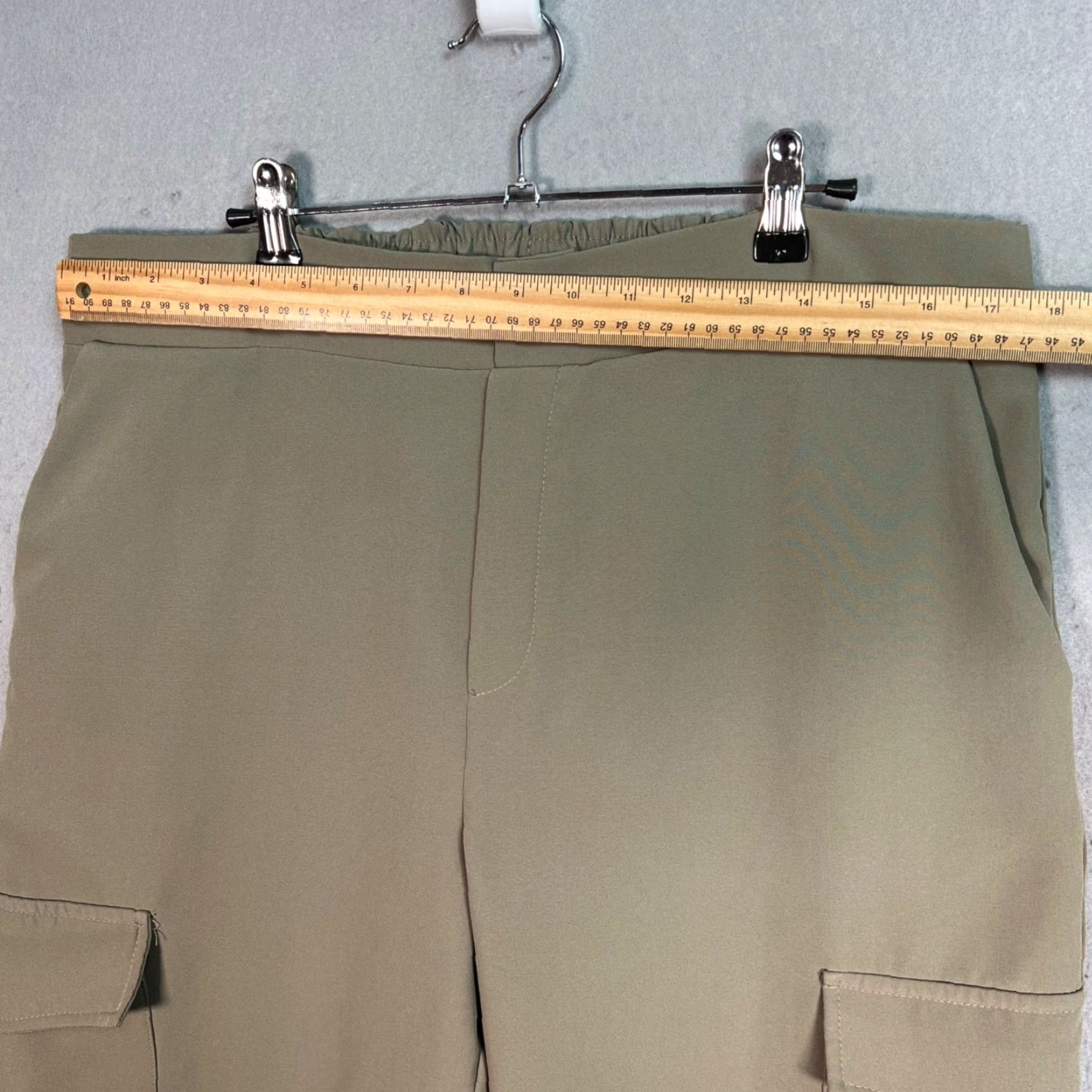 Zara Zara Beige Wide-Leg Cargo Pants XL Elastic Waist Women Size 40" / US 18 - 5 Thumbnail