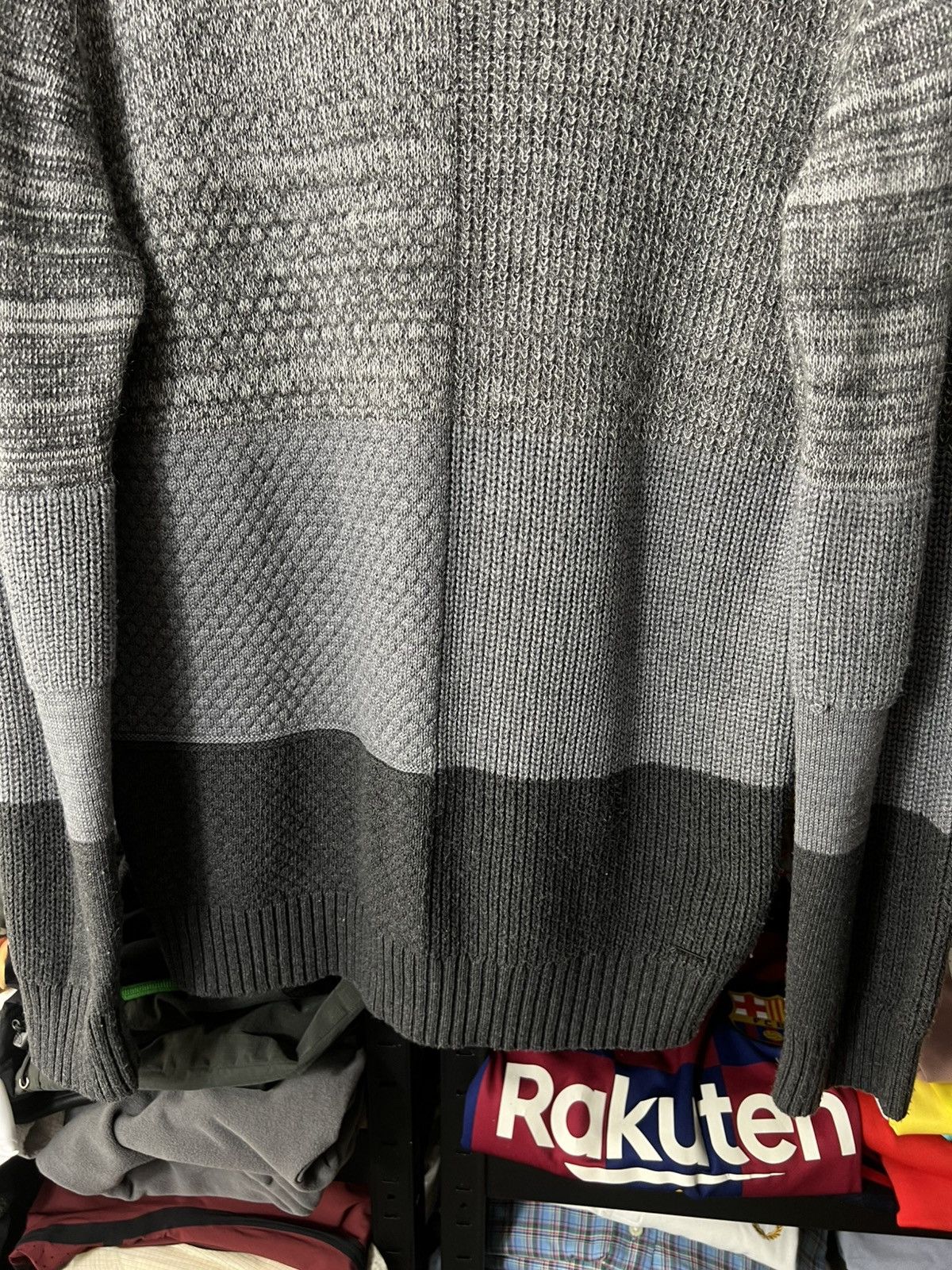 Diesel Diesel Knit Sweater Patchwork Grey Black Wool Mohair Size L Size US L / EU 52-54 / 3 - 3 Thumbnail