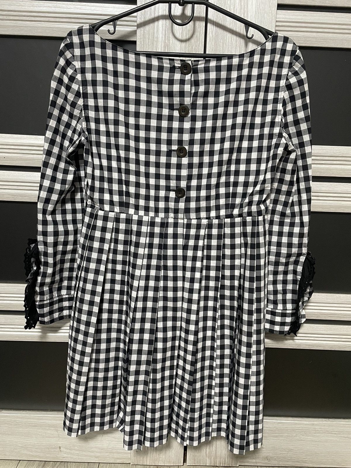 Prada Prada Pre-Fall 2013 Gingham Off-Shoulder Dress Campaign Size S / US 4 / IT 40 - 4 Thumbnail