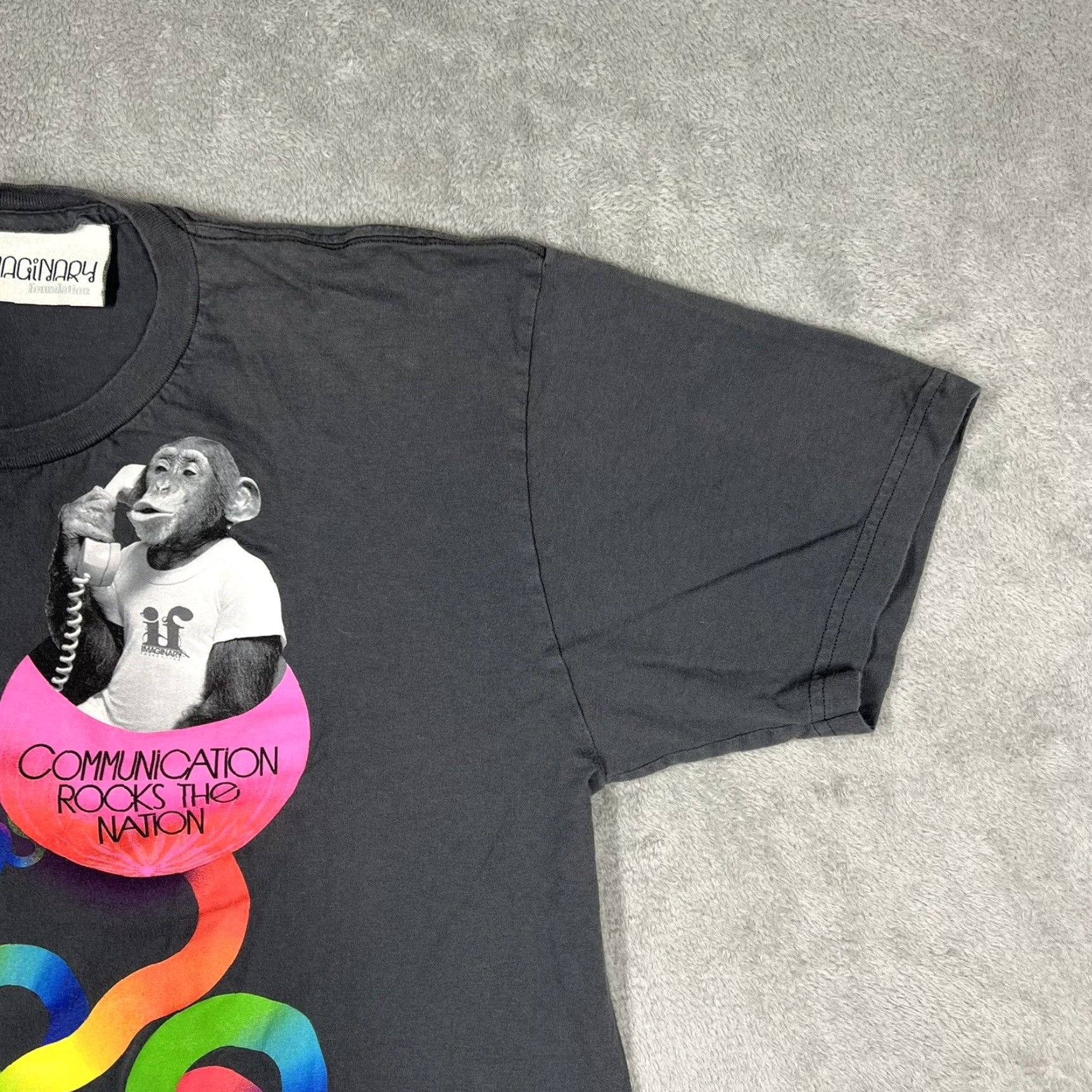 Vintage Imaginary Foundation Communication Rocks the Nation Graphic T-Shirt Mens Large Size US L / EU 52-54 / 3 - 2 Thumbnail