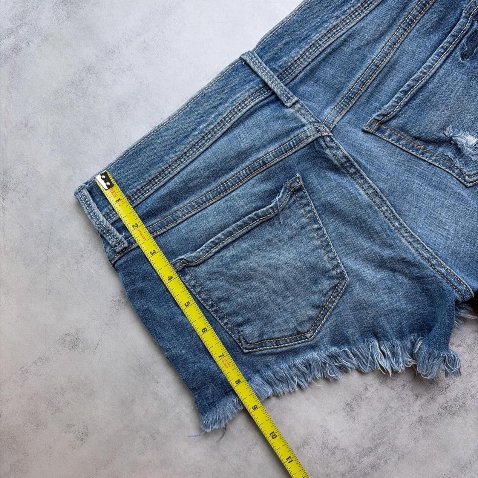 Other Y2K Blue Hollister Surf Grunge Mini Denim Shorts Size 42" / US 20 - 7 Thumbnail
