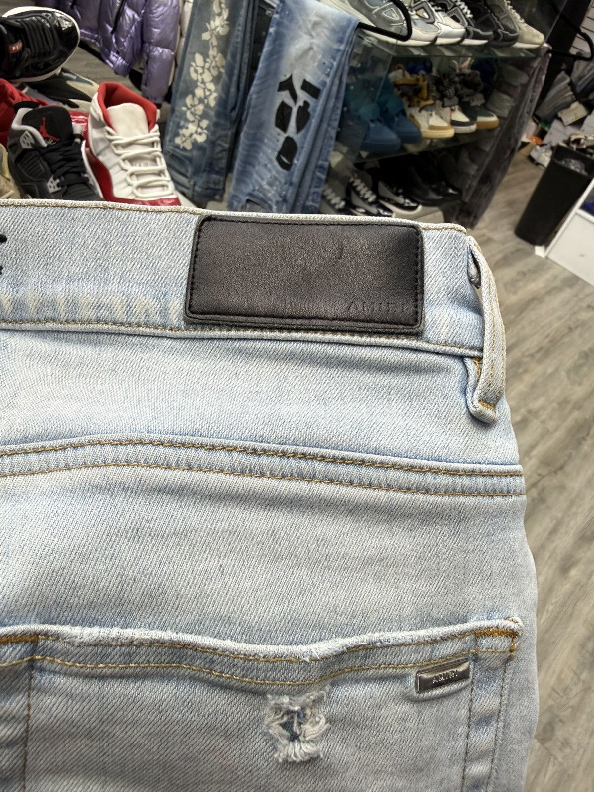 Amiri Amiri MX1 - Light Blue Wash (Camouflage Patched) Size US 31 - 5 Thumbnail