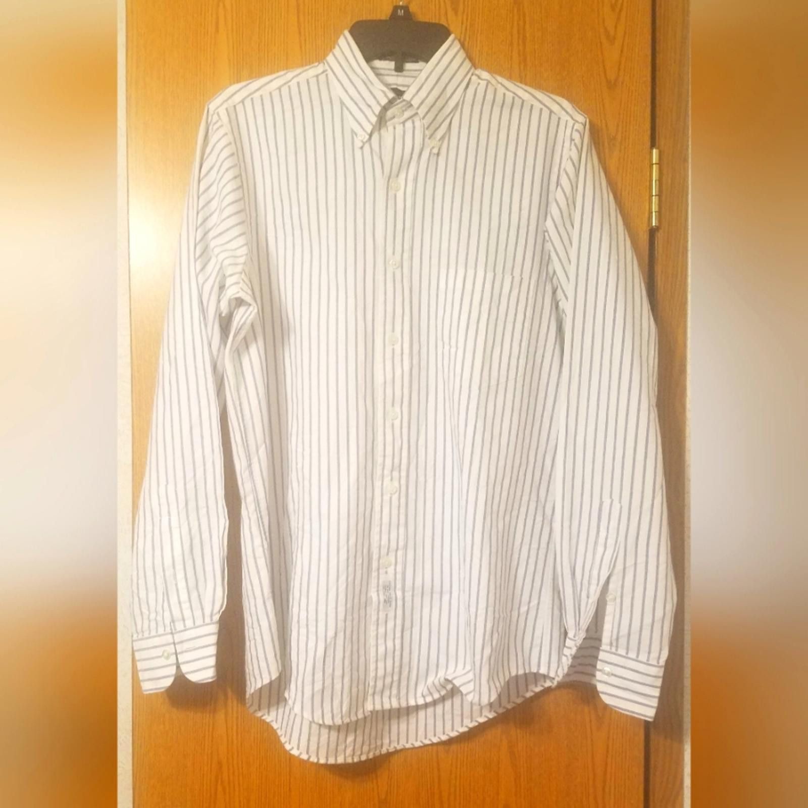 Gant Gant Comfort Club White and Blue Striped Dress Shirt 15/34 Size 38R - 1 Thumbnail